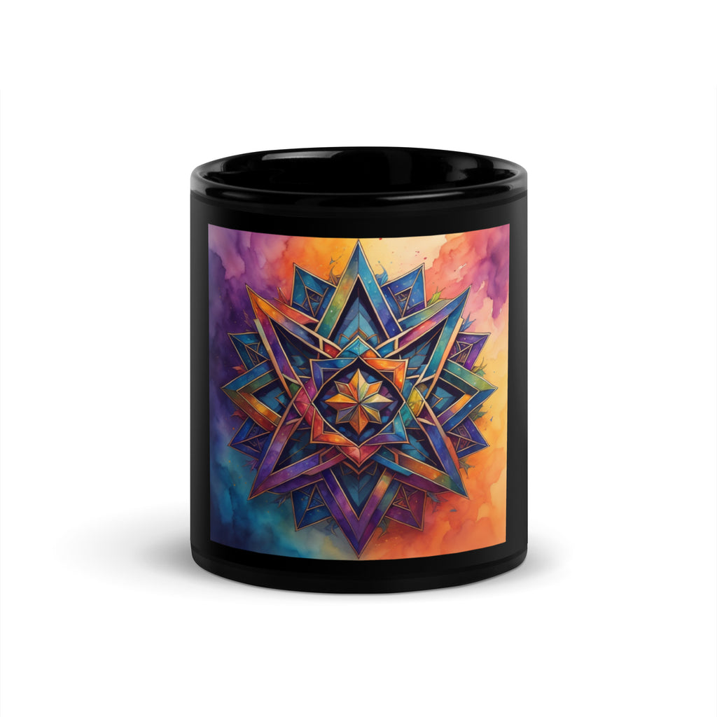 Vibrant Song | Star of David | Black Glossy Mug Jouparty