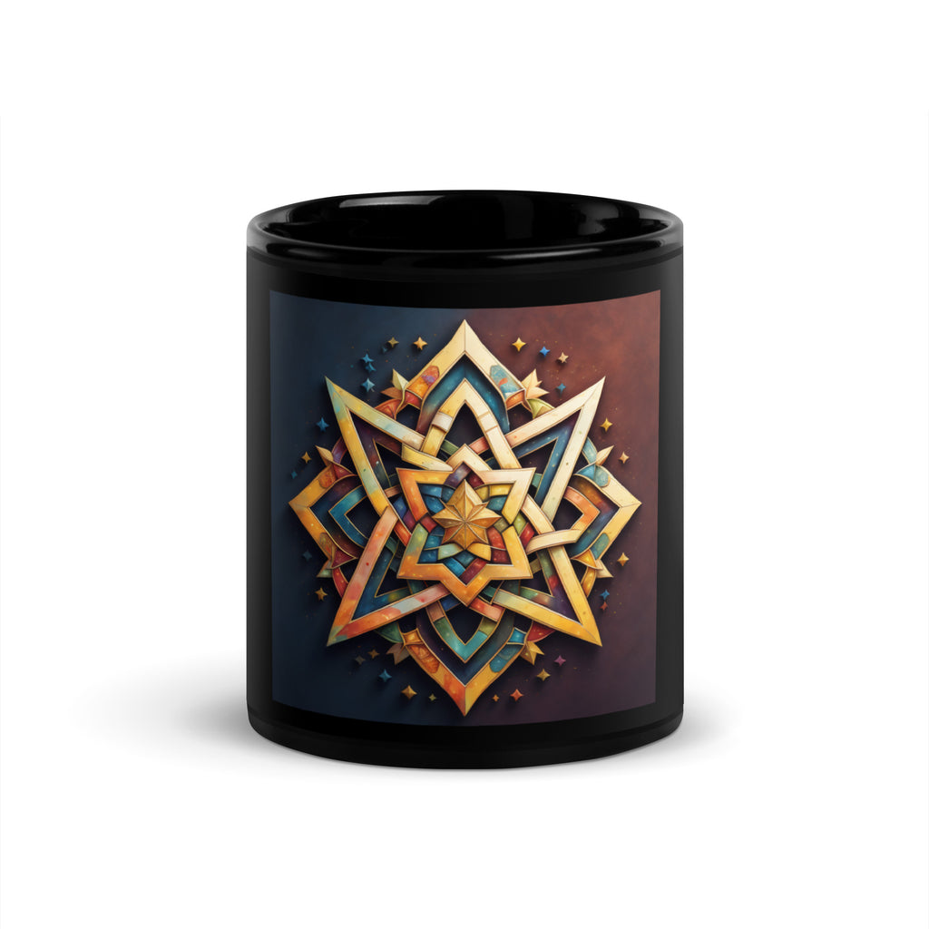 Vibrant Song | Star of David | Black Glossy Mug Jouparty