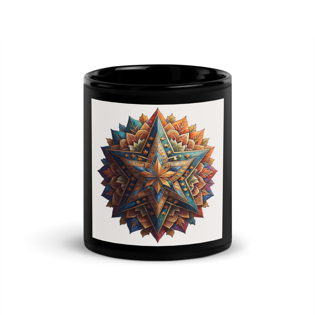 Vibrant Song | Star of David | Black Glossy Mug Jouparty