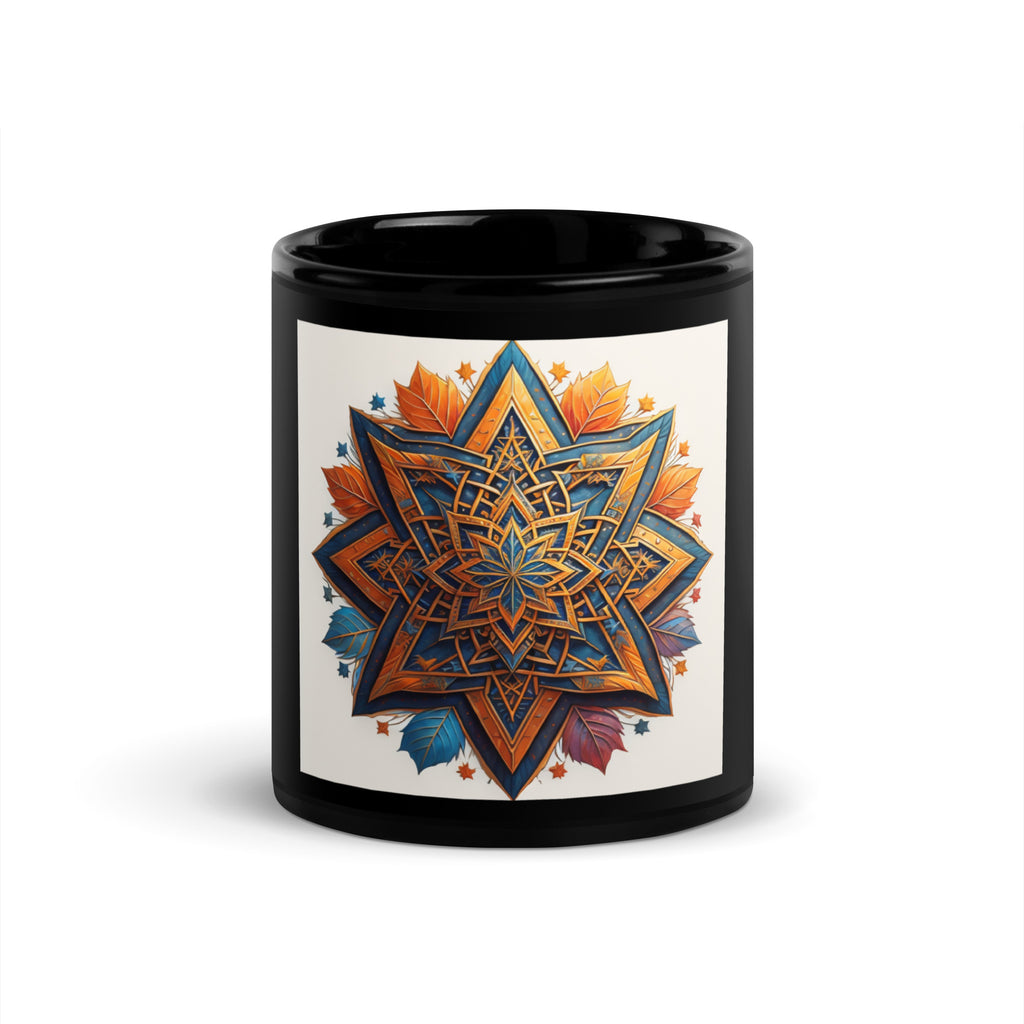 Vibrant Song | Star of David | Black Glossy Mug Jouparty