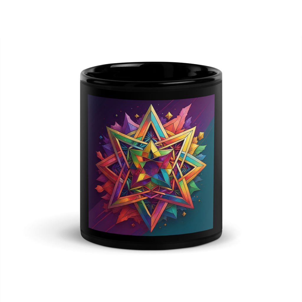 Vibrant Song | Star of David | Black Glossy Mug