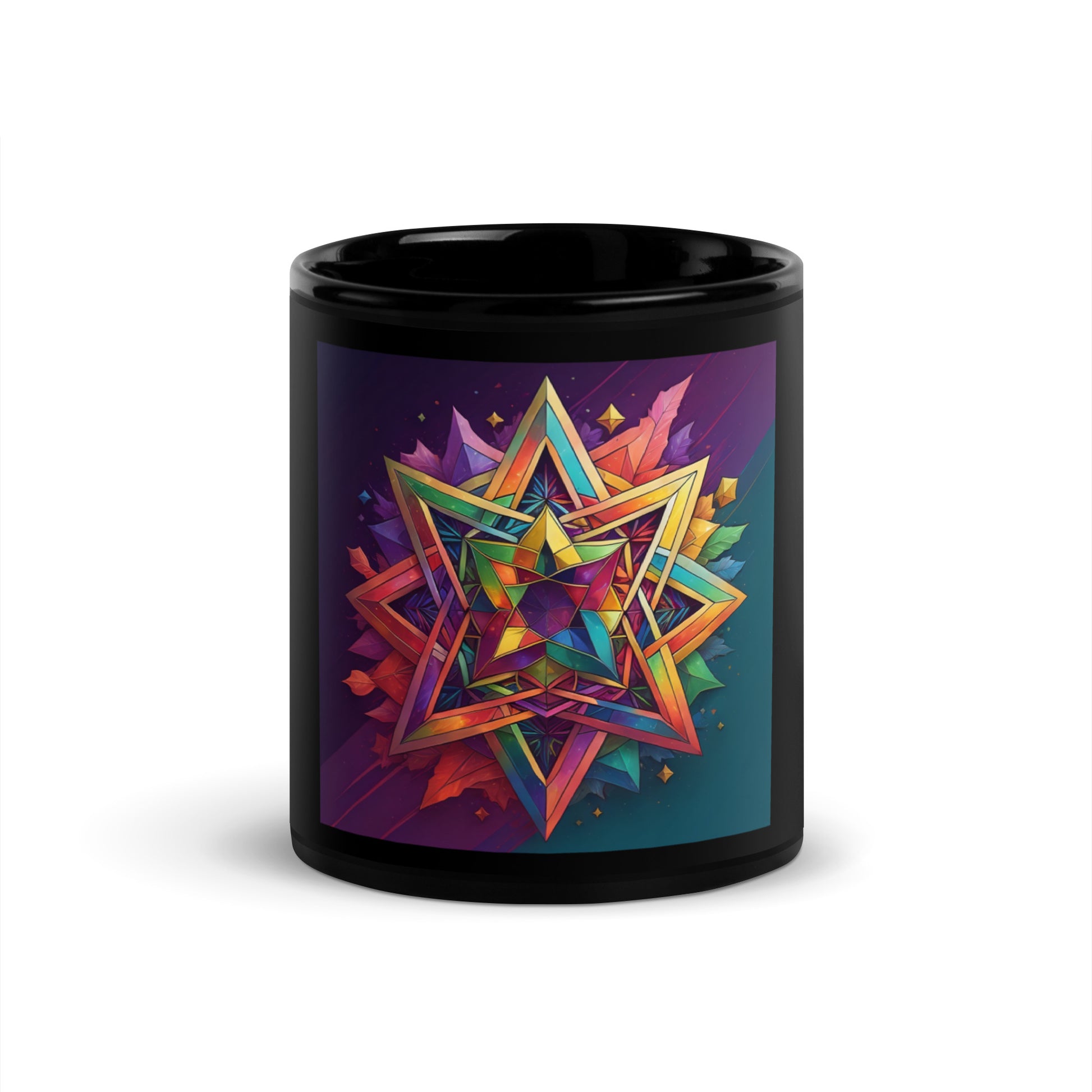 Vibrant Song | Star of David | Black Glossy Mug