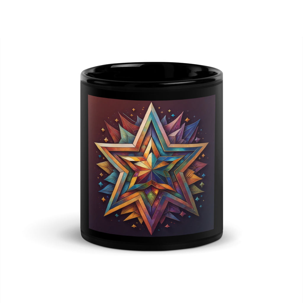 Vibrant Song | Star of David | Black Glossy Mug Jouparty