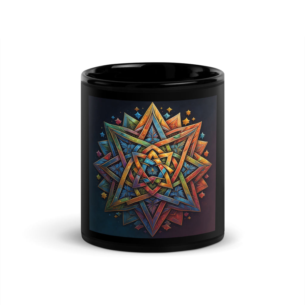 Vibrant Song | Star of David | Black Glossy Mug Jouparty