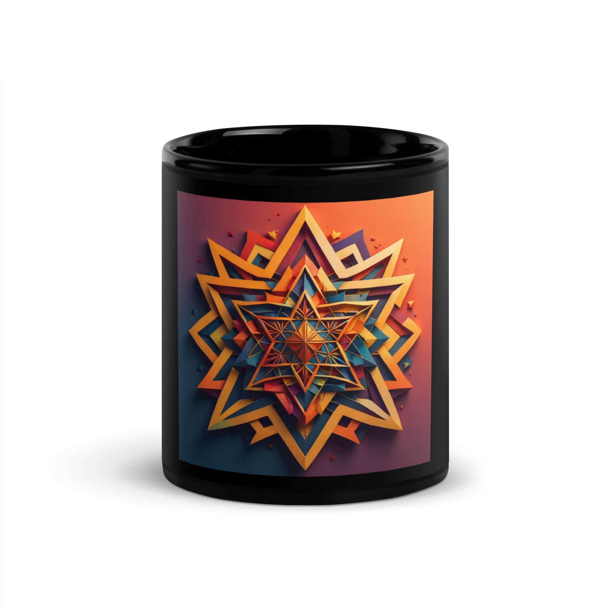 Vibrant Song | Star of David | Black Glossy Mug Jouparty