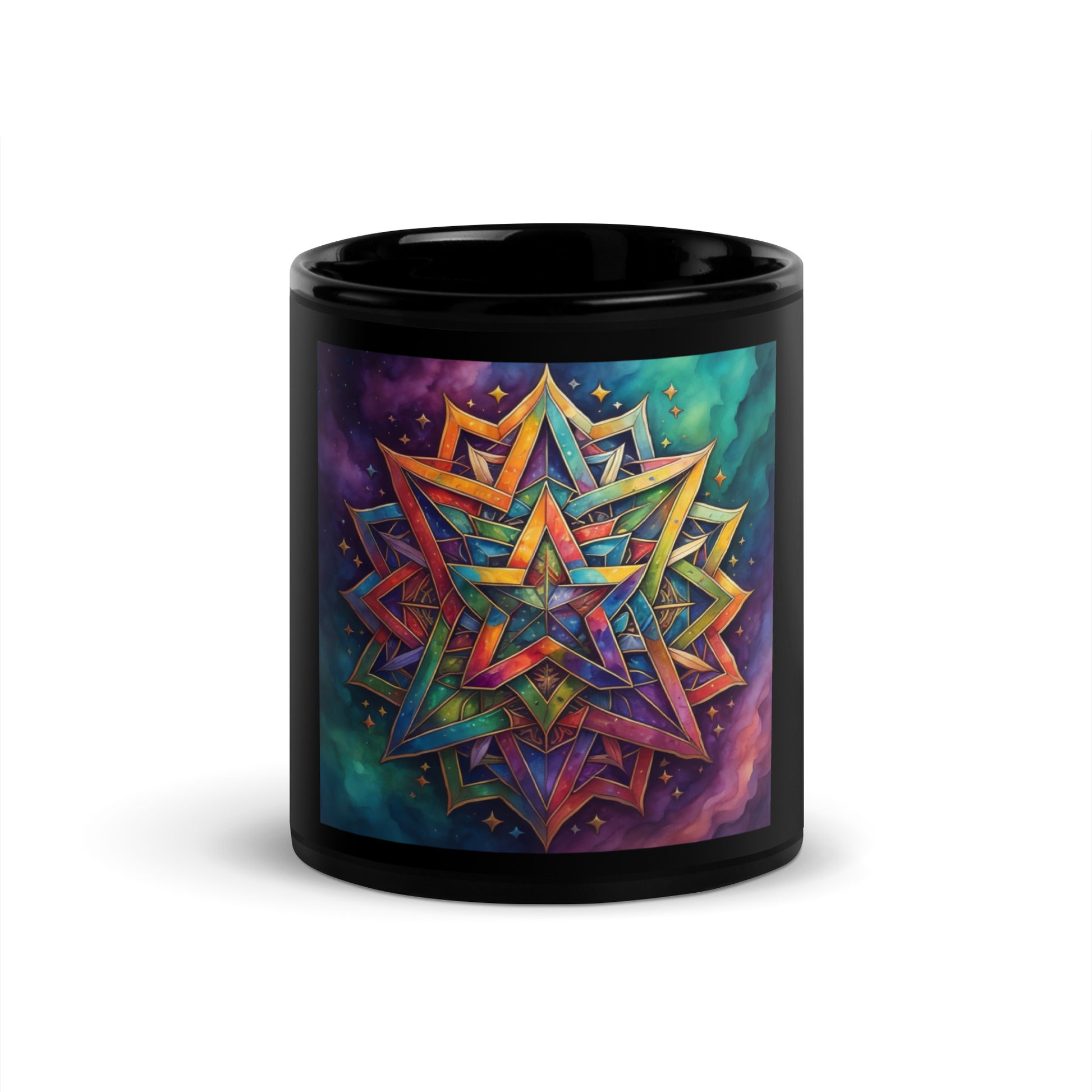 Vibrant Song | Star of David | Black Glossy Mug Jouparty
