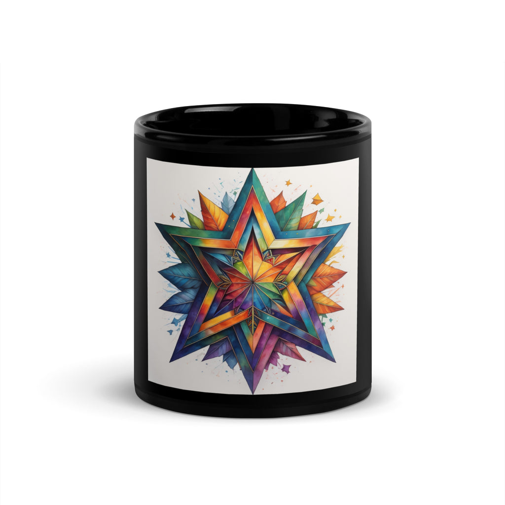Vibrant Song | Star of David | Black Glossy Mug Jouparty