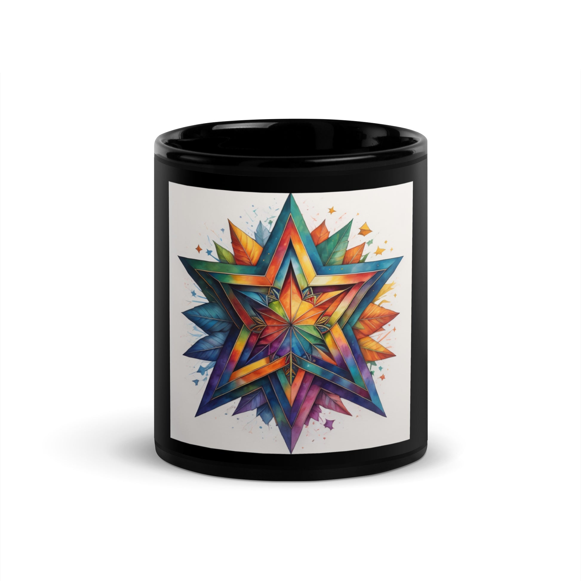 Vibrant Song | Star of David | Black Glossy Mug Jouparty
