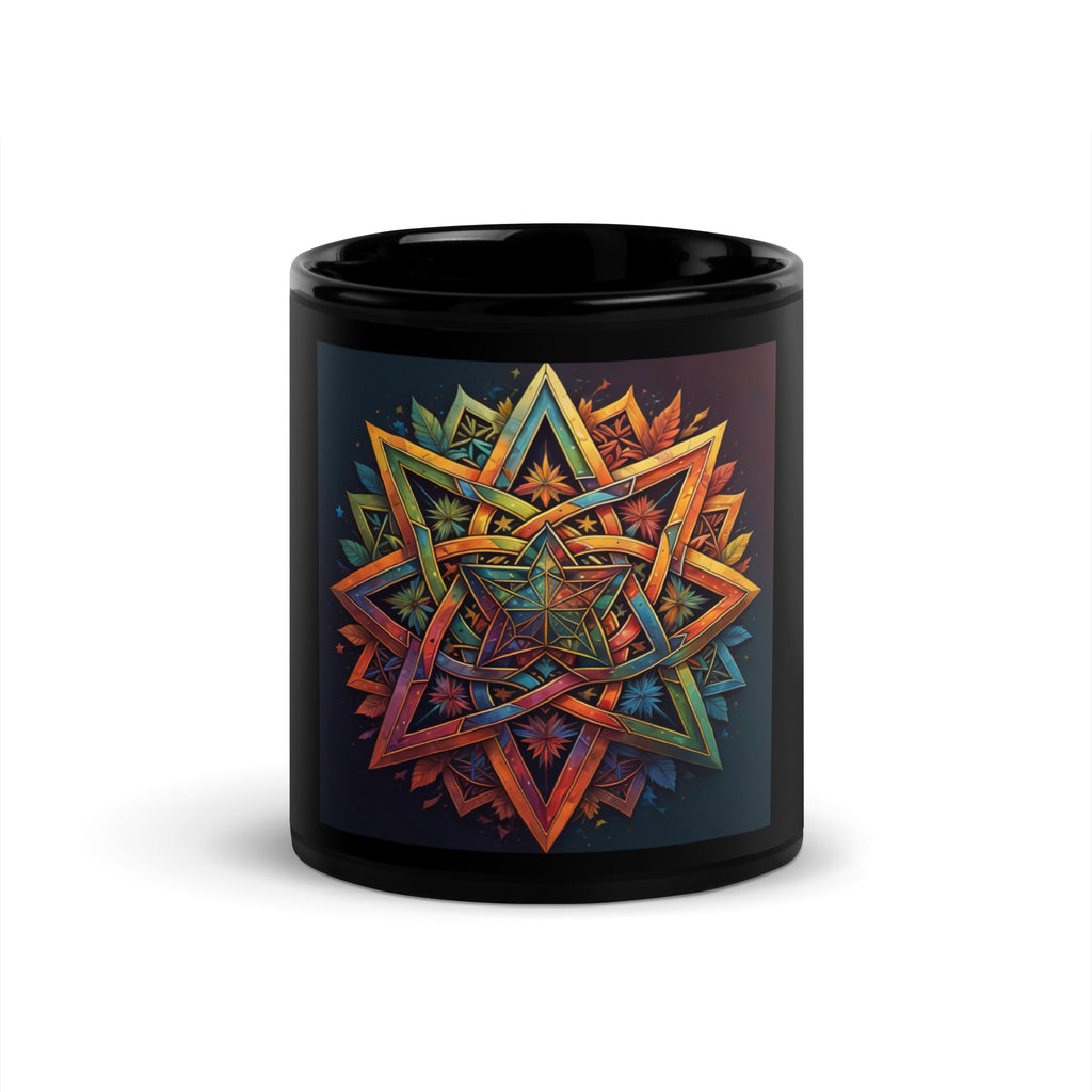 Vibrant Song | Star of David | Black Glossy Mug Jouparty