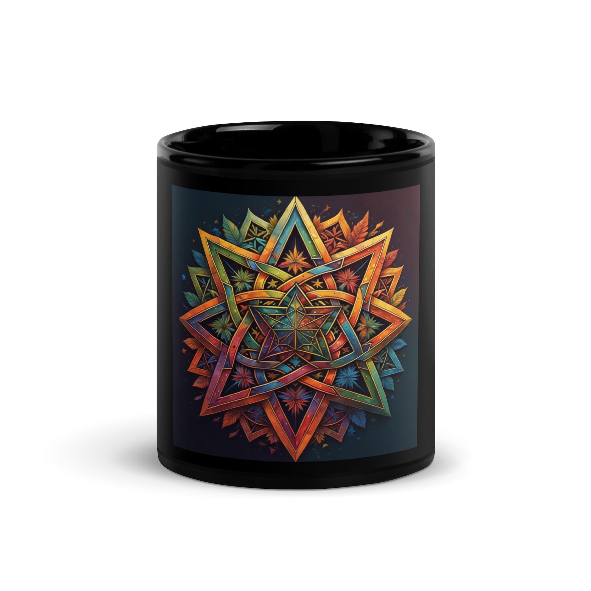 Vibrant Song | Star of David | Black Glossy Mug Jouparty