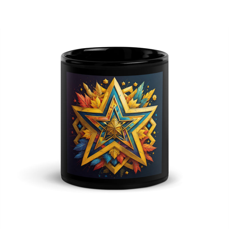 Vibrant Song | Star of David | Black Glossy Mug