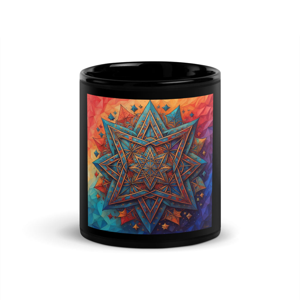 Vibrant Song | Star of David | Black Glossy Mug Jouparty