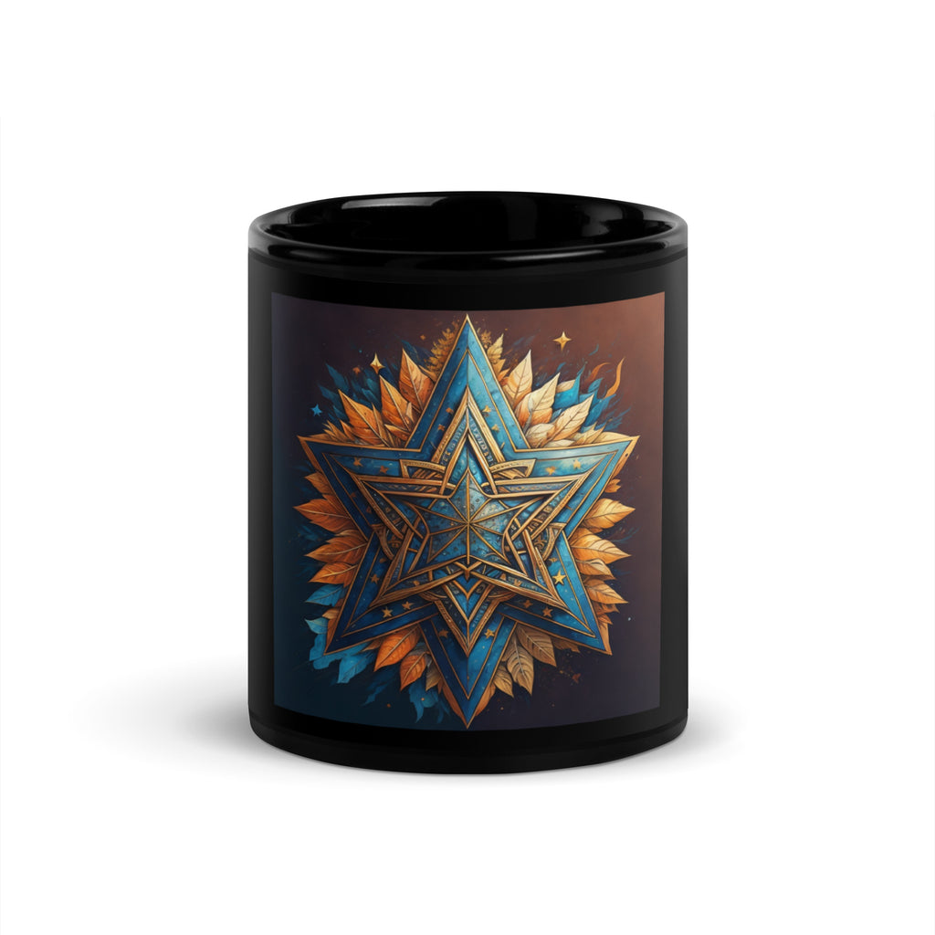 Vibrant Song | Star of David | Black Glossy Mug Jouparty