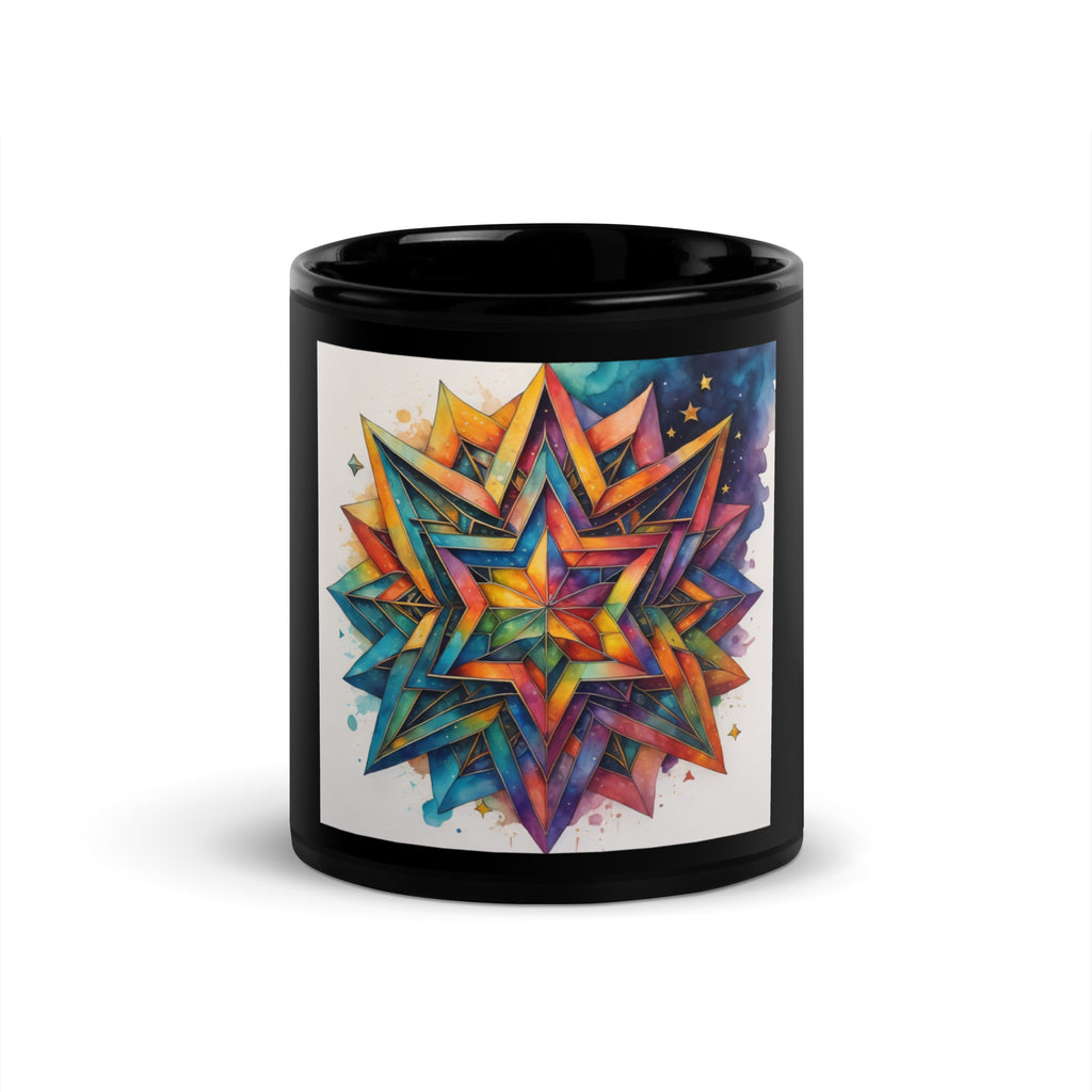Vibrant Song | Star of David | Black Glossy Mug Jouparty