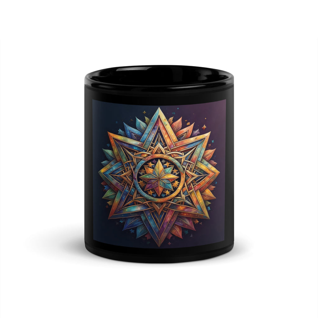 Vibrant Song | Star of David | Black Glossy Mug Jouparty