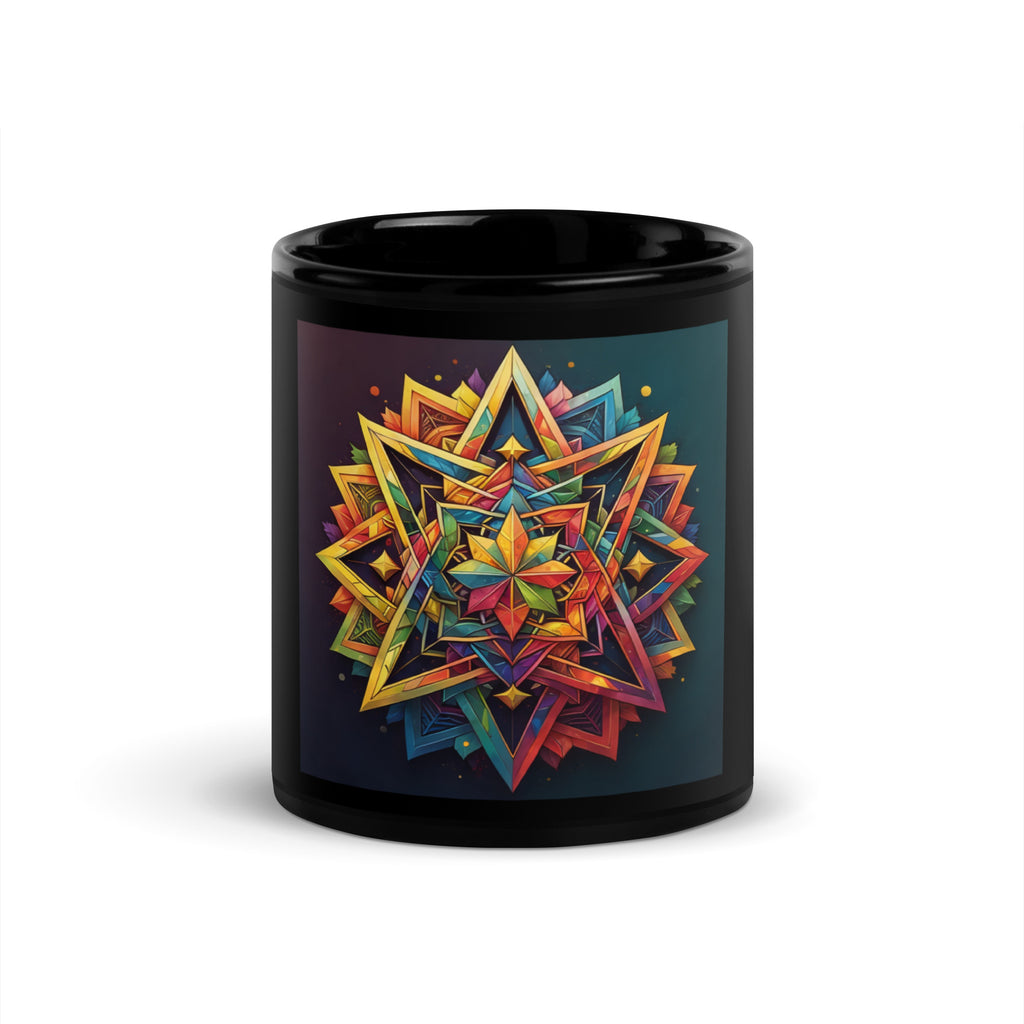 Vibrant Song | Star of David | Black Glossy Mug Jouparty