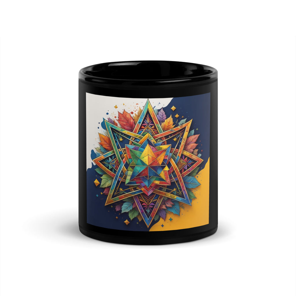Vibrant Song | Star of David | Black Glossy Mug Jouparty