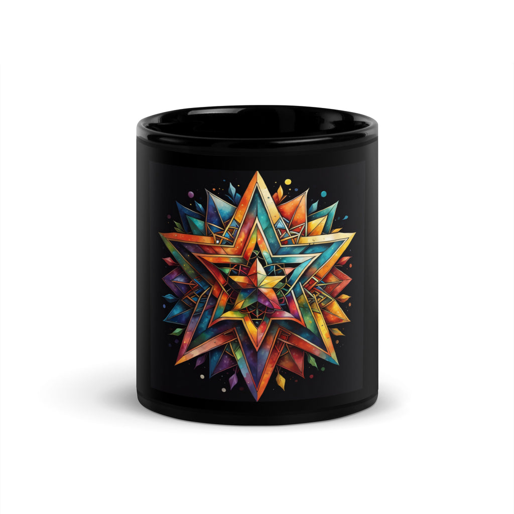 Vibrant Song | Star of David | Black Glossy Mug Jouparty