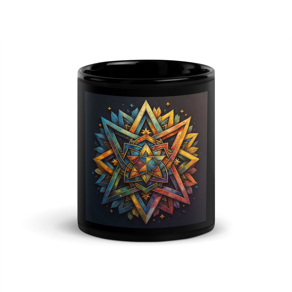 Vibrant Song | Star of David | Black Glossy Mug Jouparty