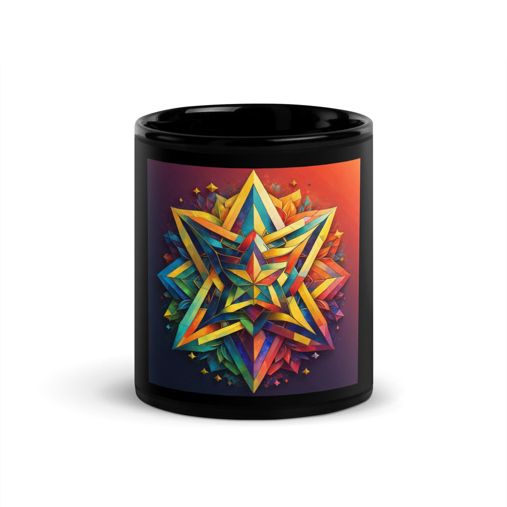 Vibrant Song | Star of David | Black Glossy Mug Jouparty