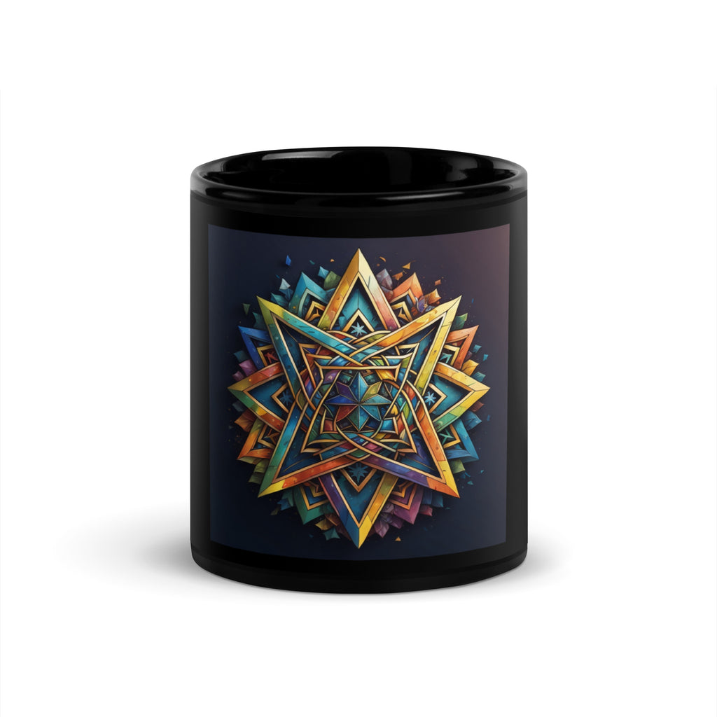 Vibrant Song | Star of David | Black Glossy Mug Jouparty