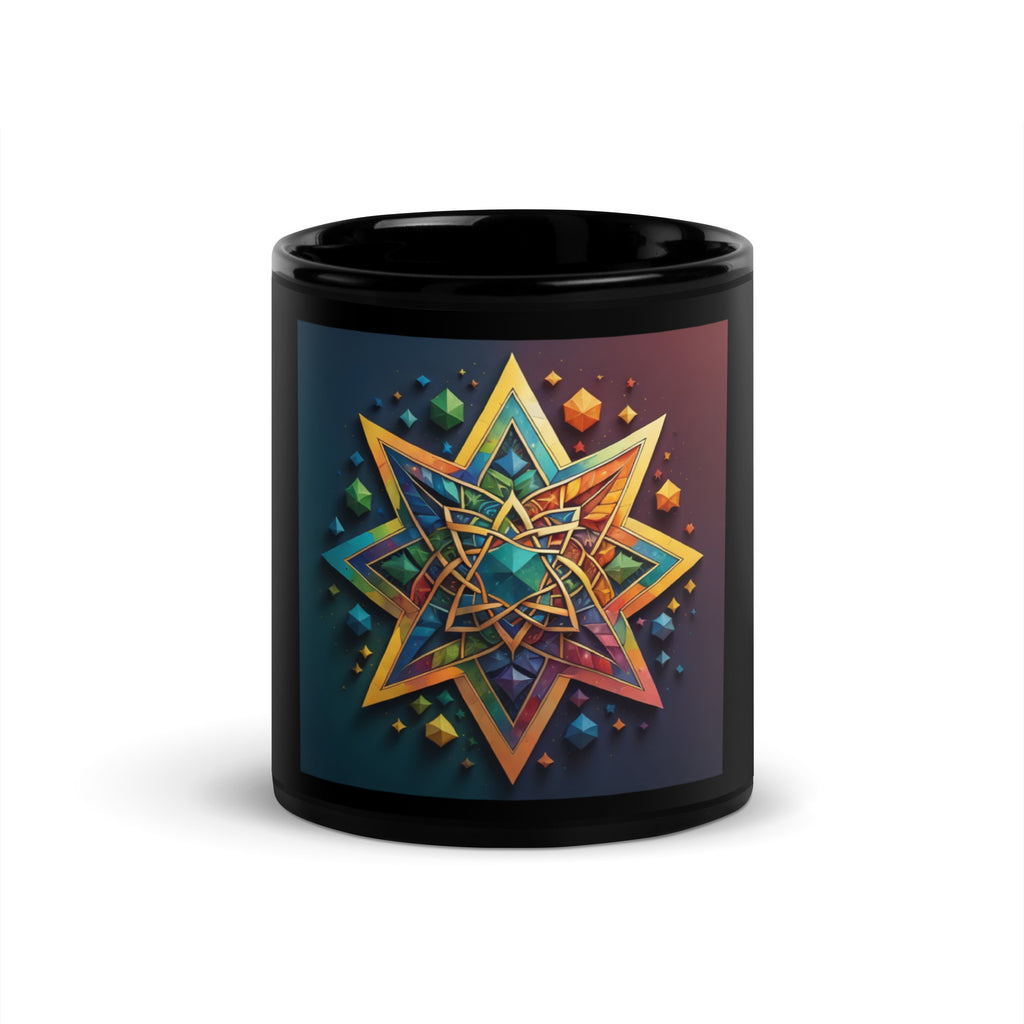 Vibrant Song | Star of David | Black Glossy Mug Jouparty