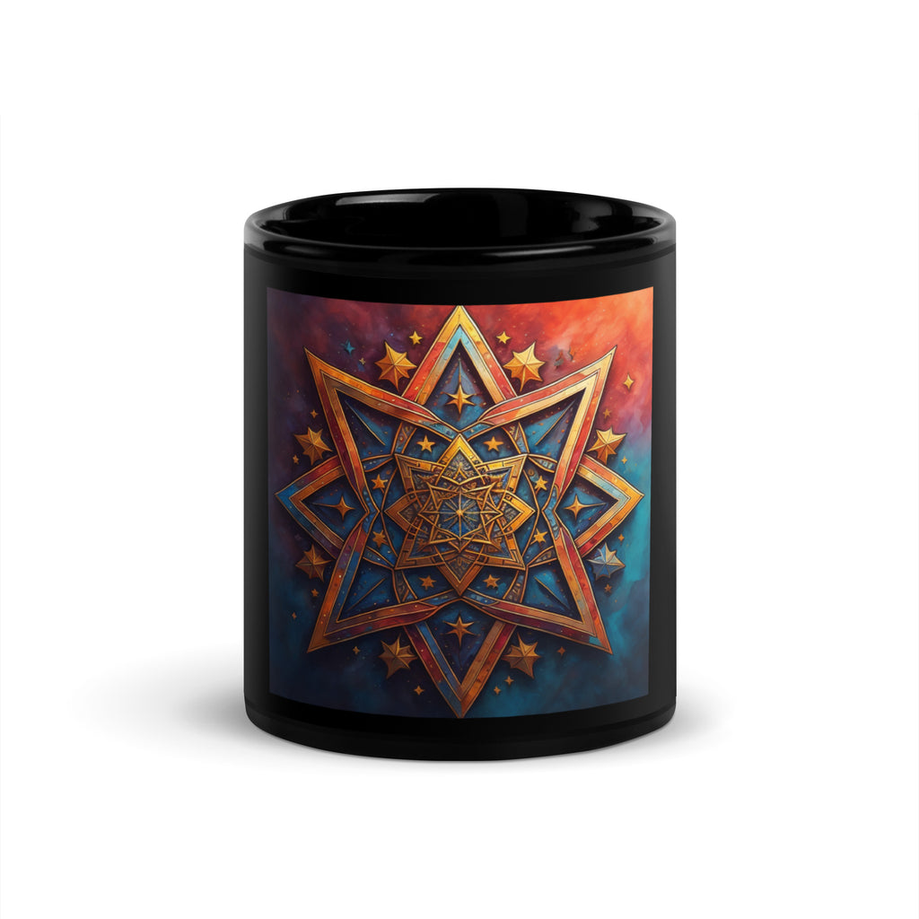 Vibrant Song | Star of David | Black Glossy Mug Jouparty