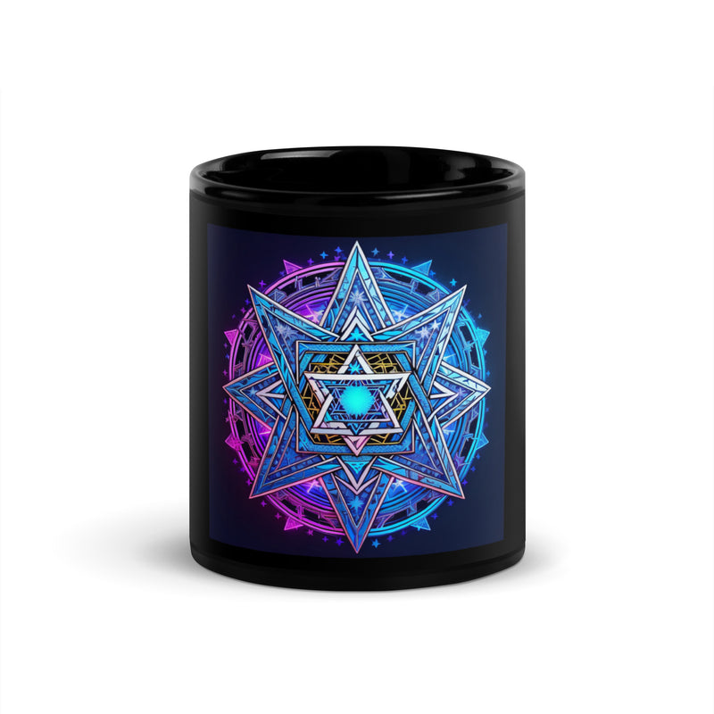 Magic Sound | Star of David | Black Glossy Mug