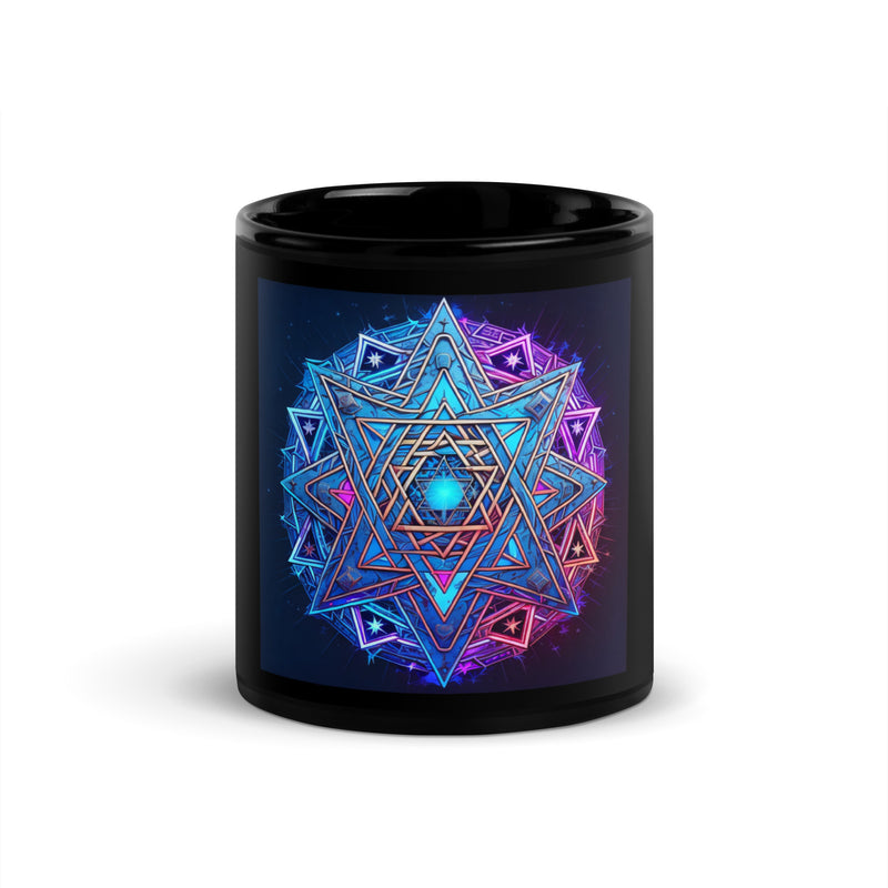 Magic Sound | Star of David | Black Glossy Mug