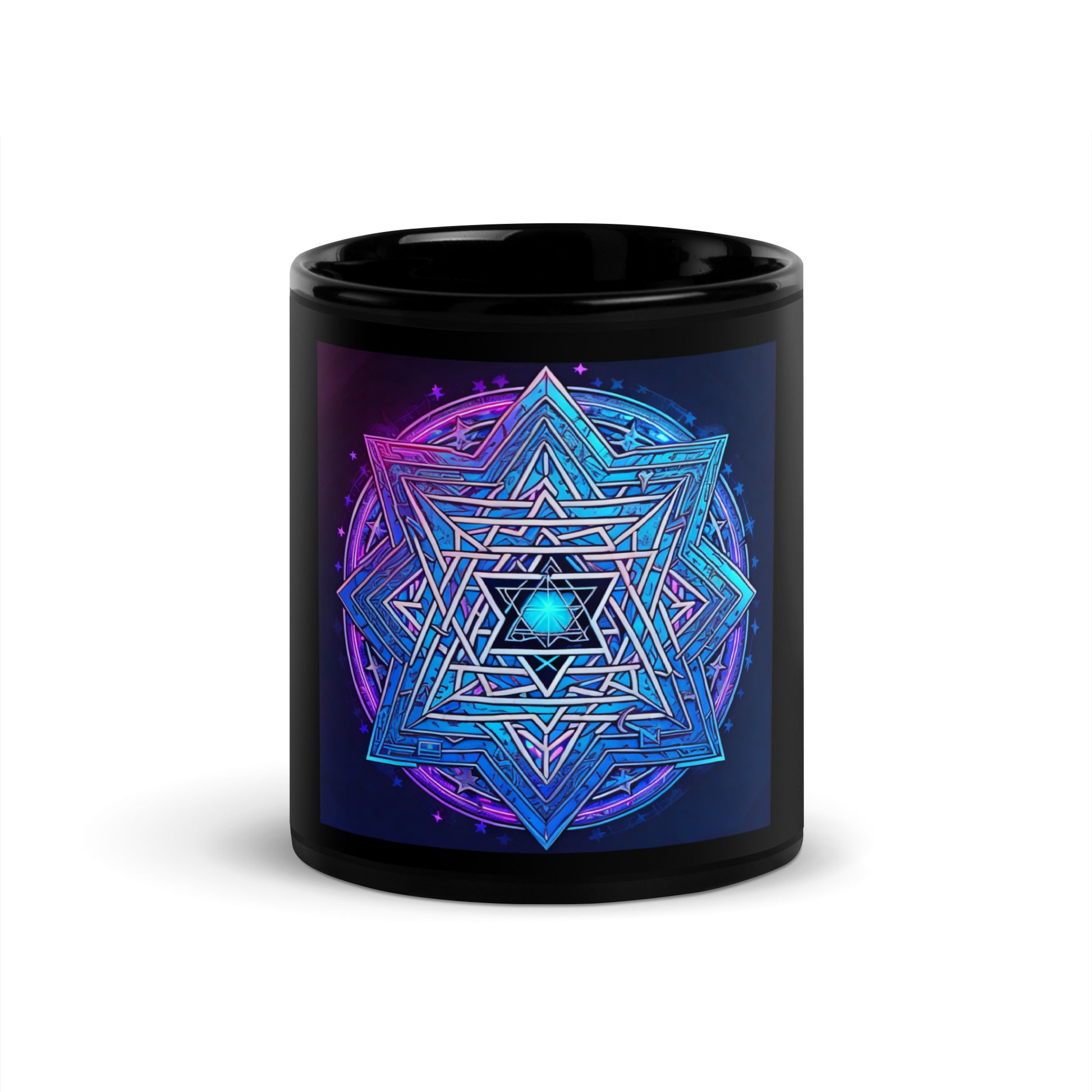 Magic Sound | Star of David | Black Glossy Mug
