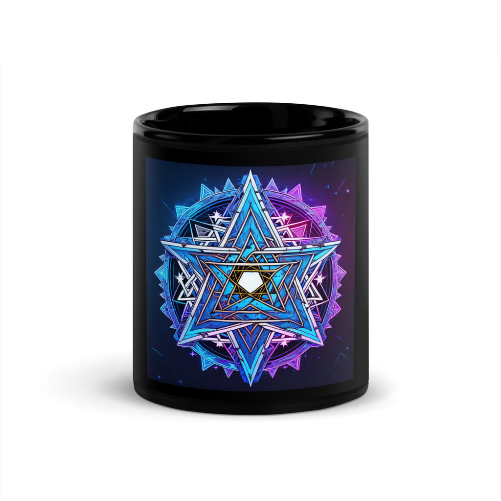 Magic Sound | Star of David | Black Glossy Mug Jouparty