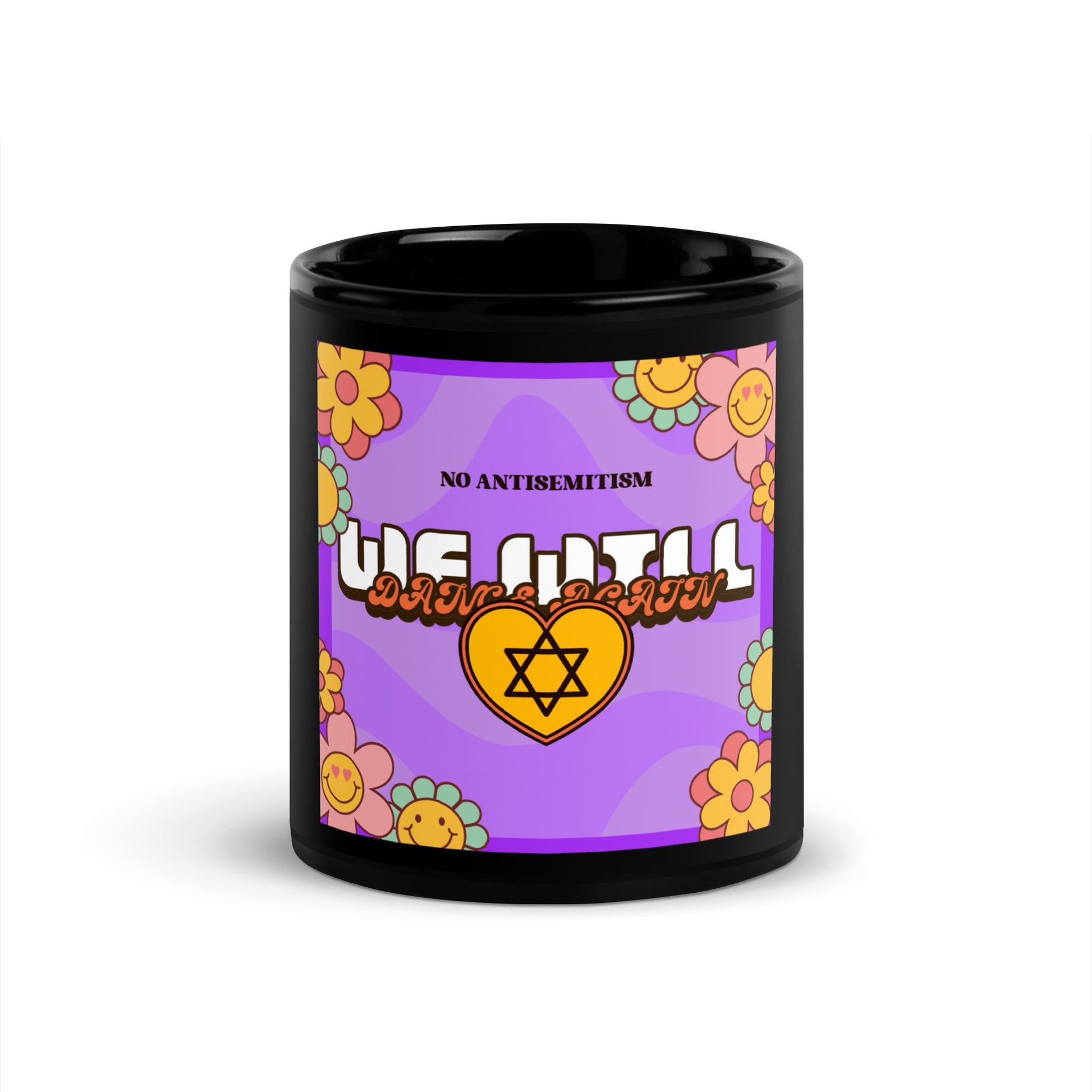 We Will Dance | Retro-Purple Style | Black Glossy Mug