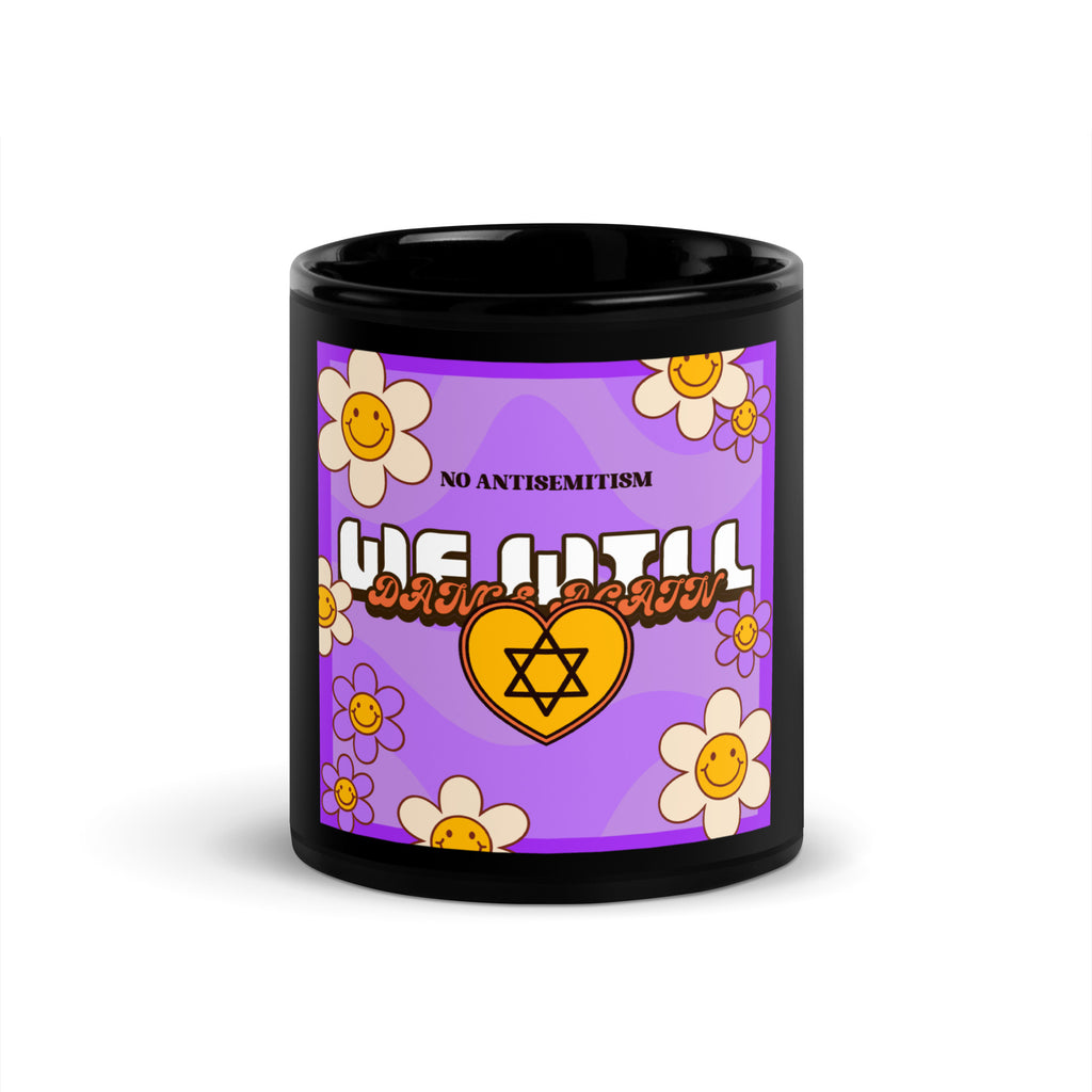We Will Dance | Retro-Purple Style | Black Glossy Mug Jouparty