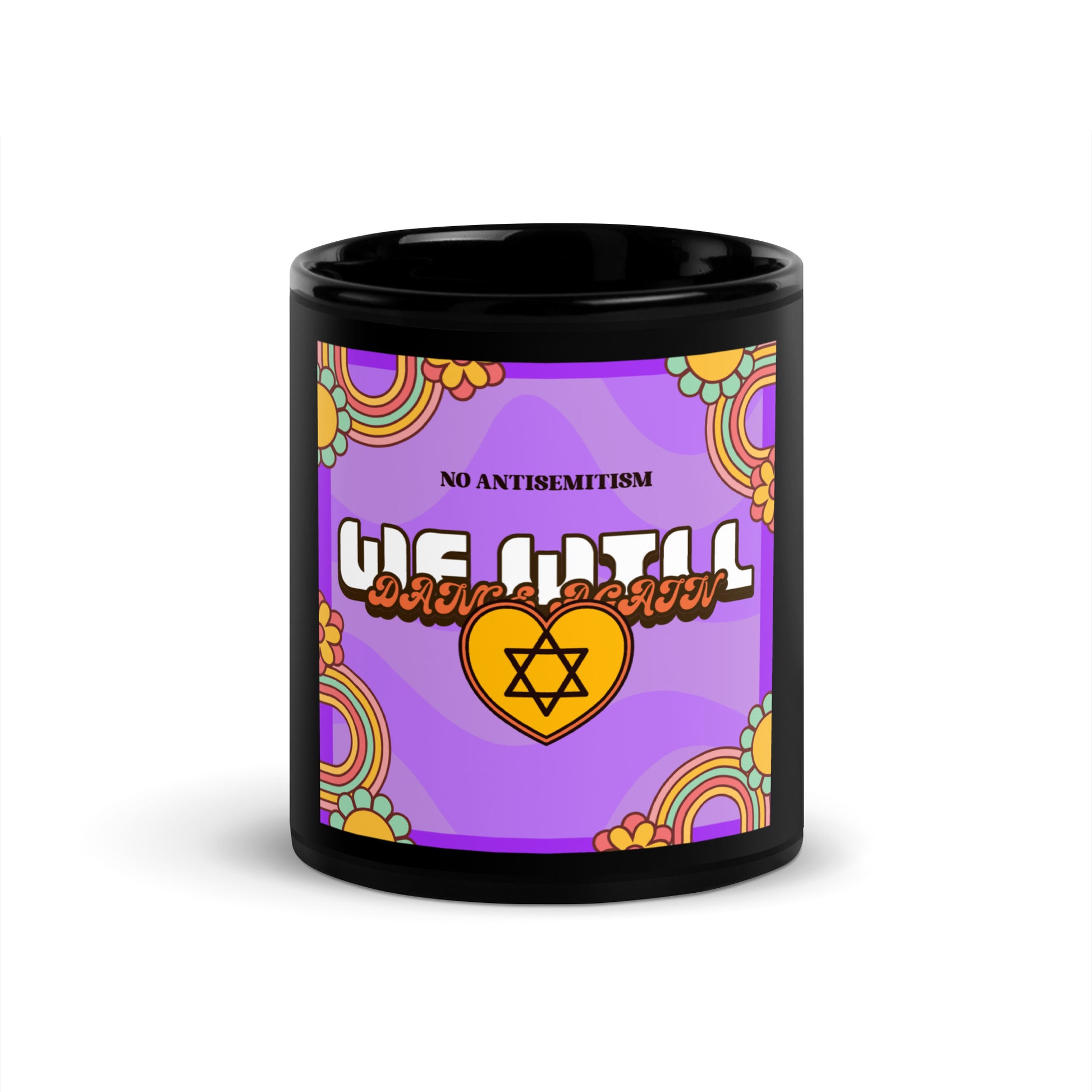 We Will Dance | Retro-Purple Style | Black Glossy Mug Jouparty
