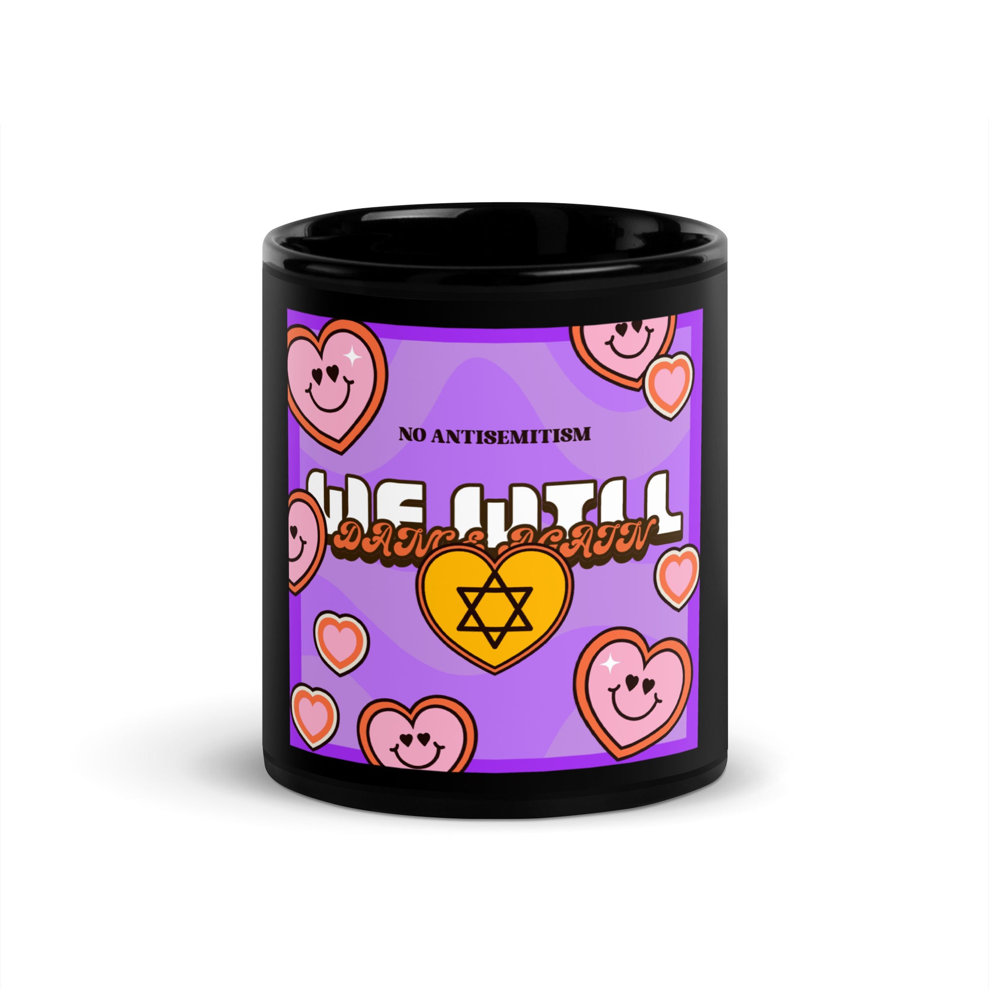 We Will Dance | Retro-Purple Style | Black Glossy Mug Jouparty