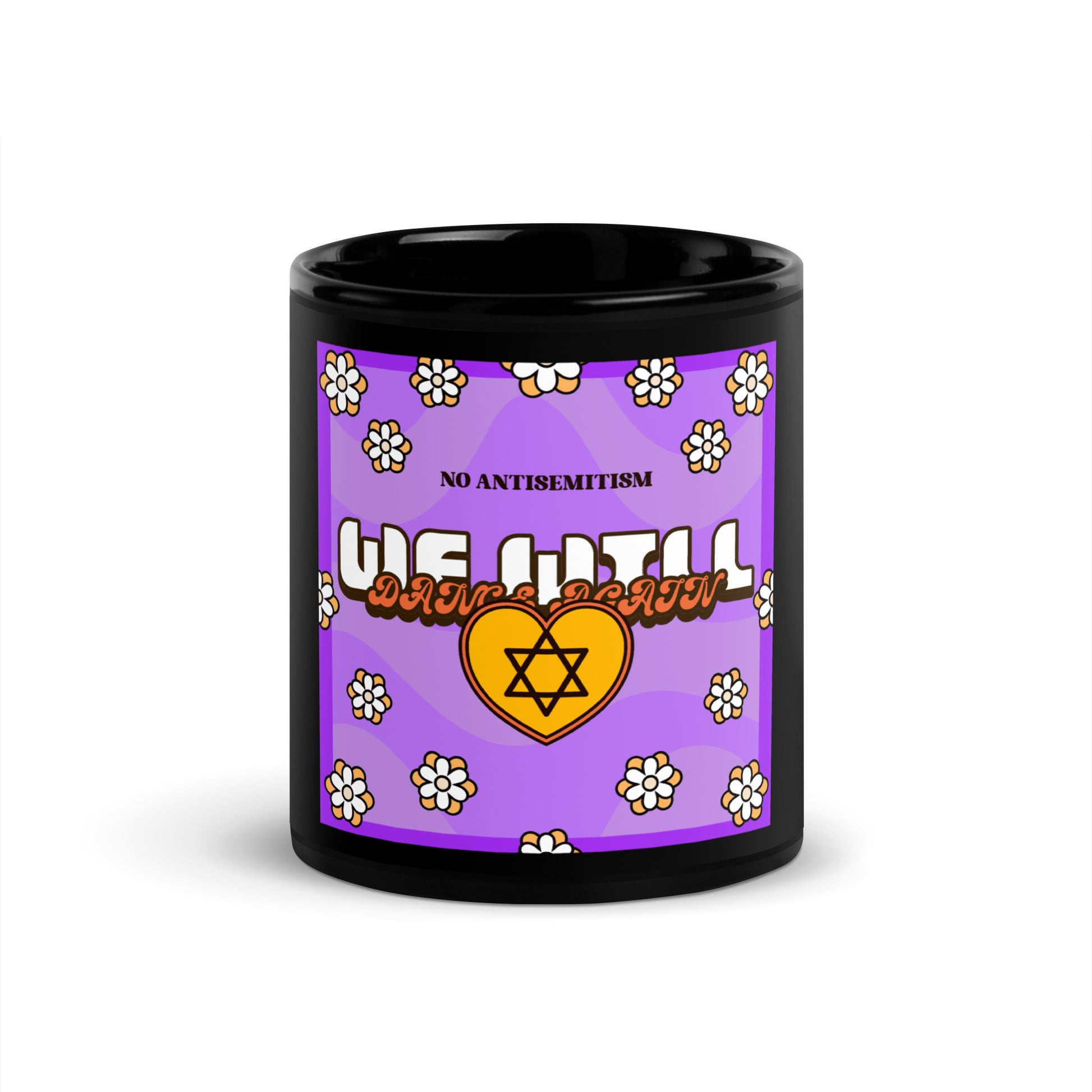 We Will Dance | Retro-Purple Style | Black Glossy Mug