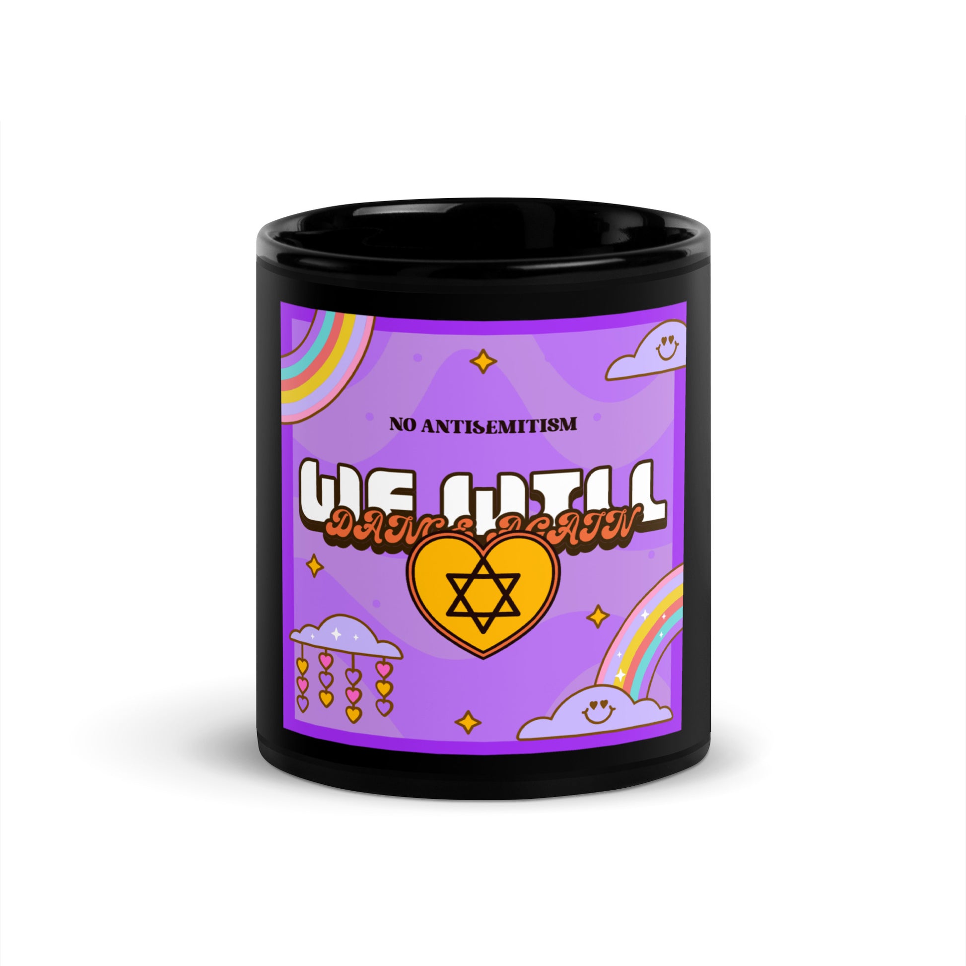 We Will Dance | Retro-Purple Style | Black Glossy Mug
