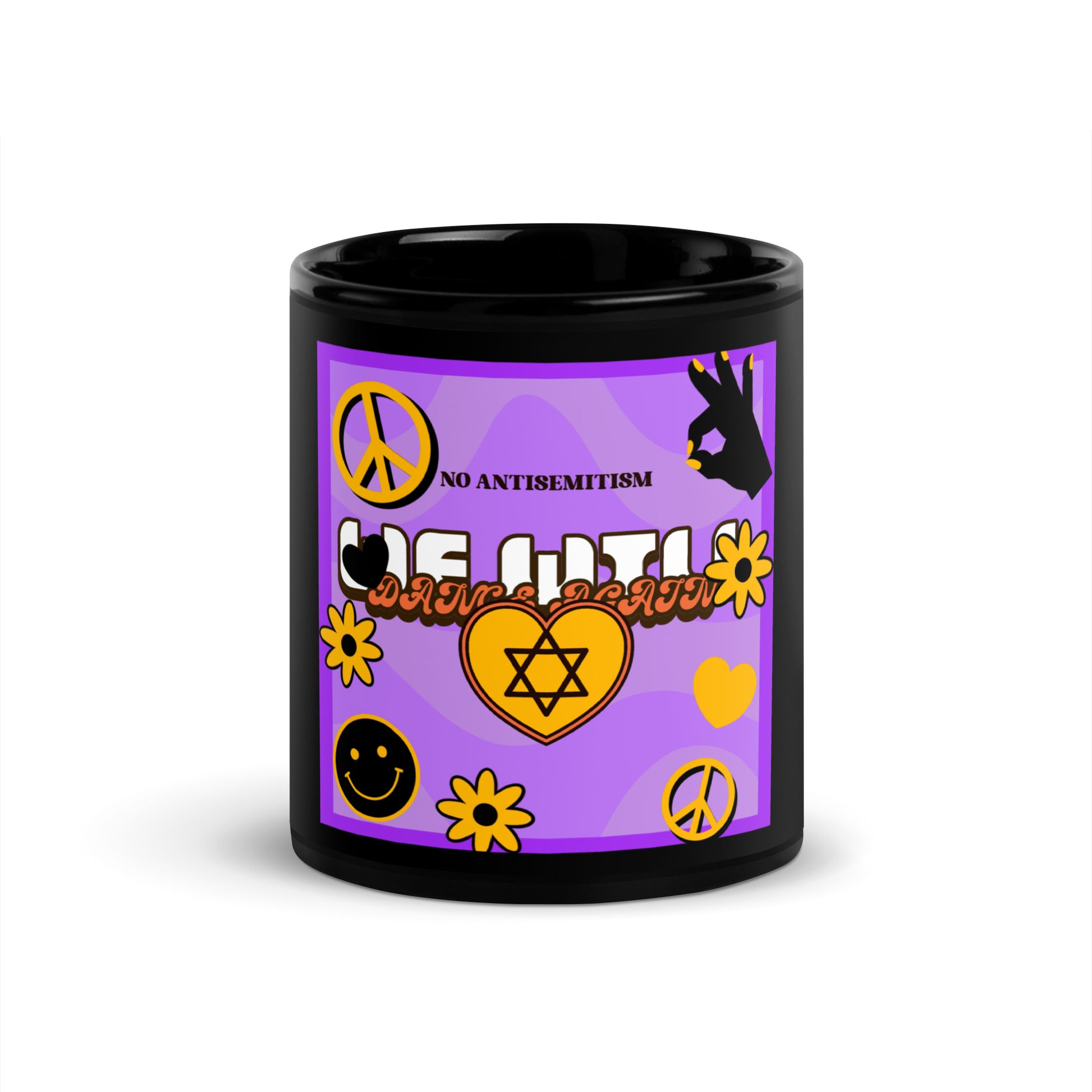 We Will Dance | Retro-Purple Style | Black Glossy Mug Jouparty