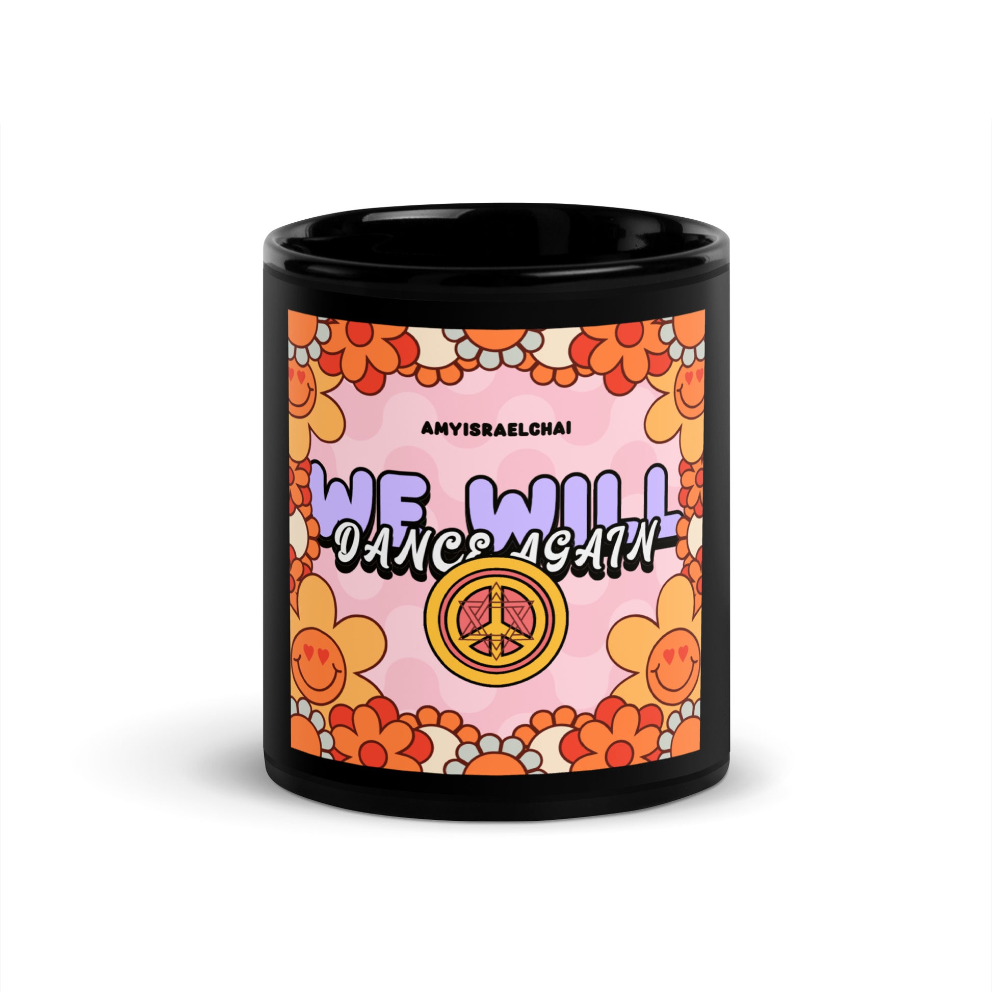 We Will Dance | Retro-Pink Style | Black Glossy Mug Jouparty