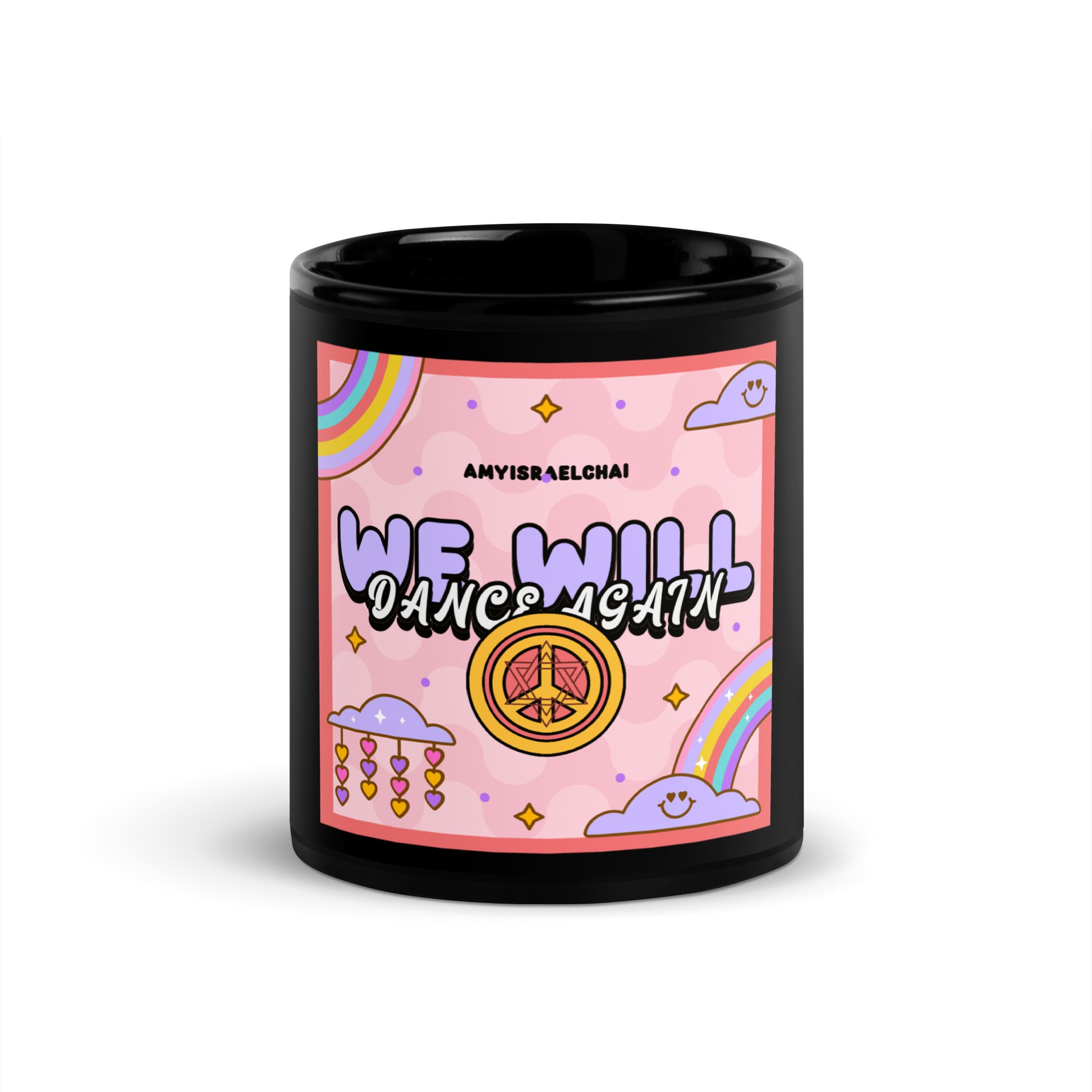 We Will Dance | Retro-Pink Style | Black Glossy Mug Jouparty