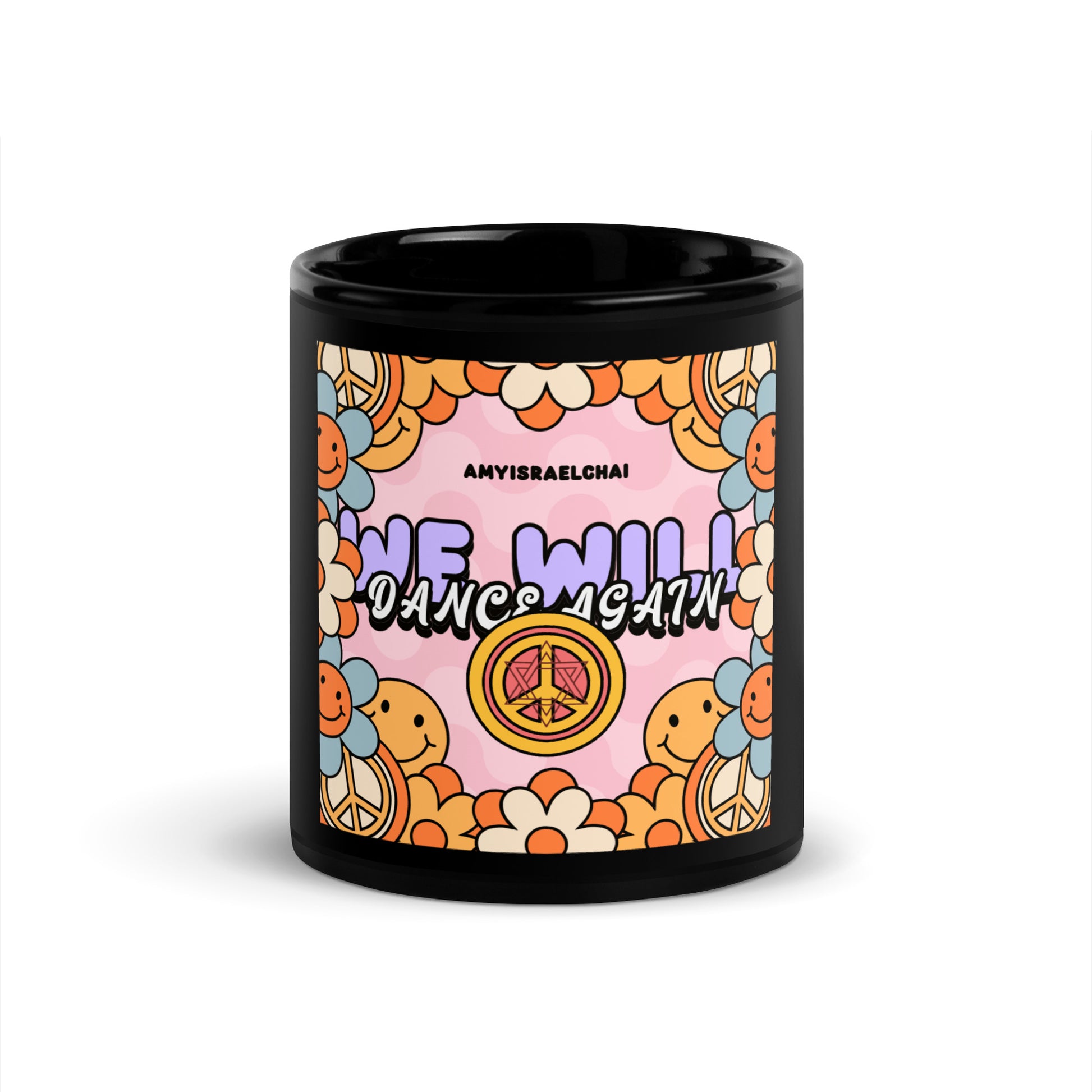 We Will Dance | Retro-Pink Style | Black Glossy Mug Jouparty