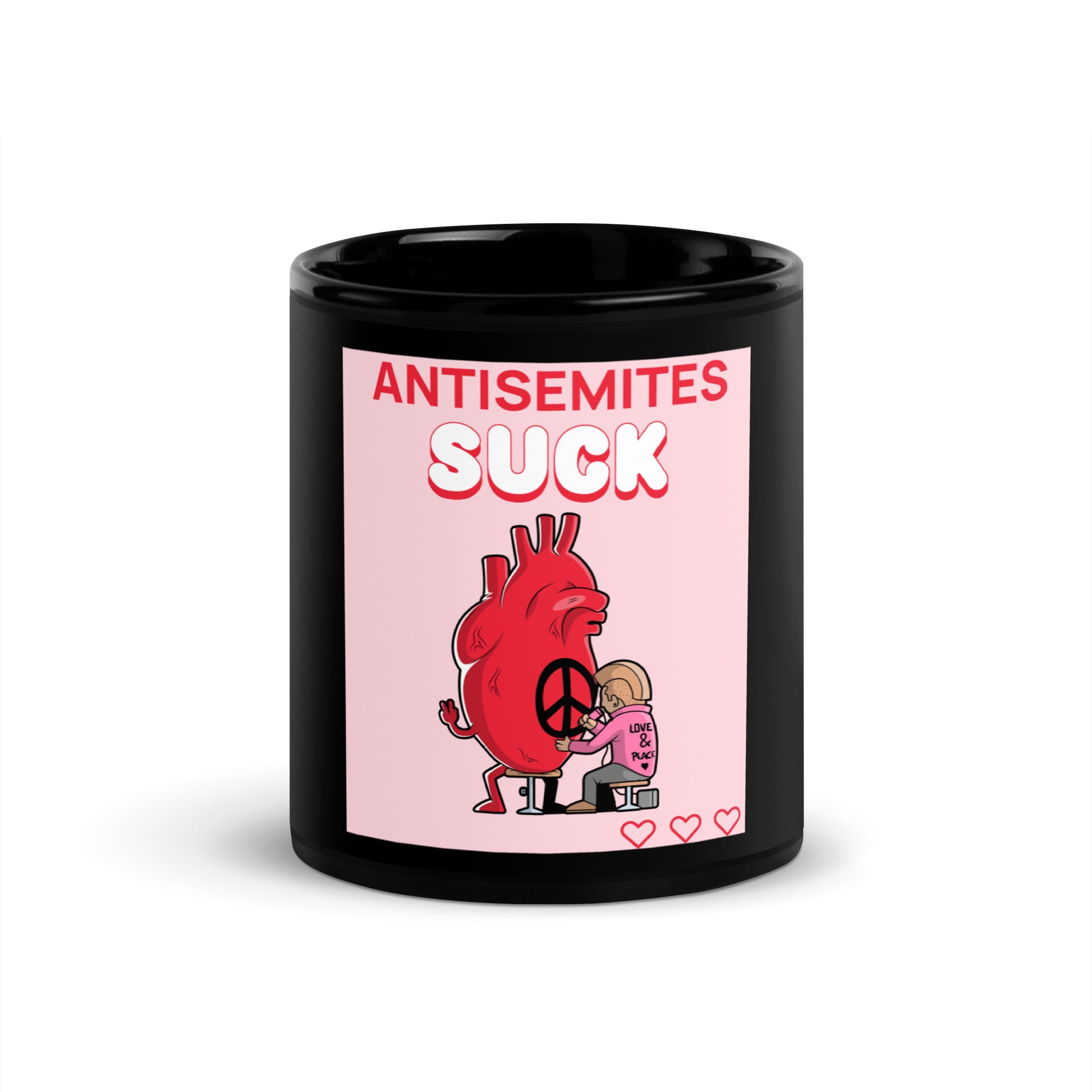 Antisemites Suck | Black Glossy Mug