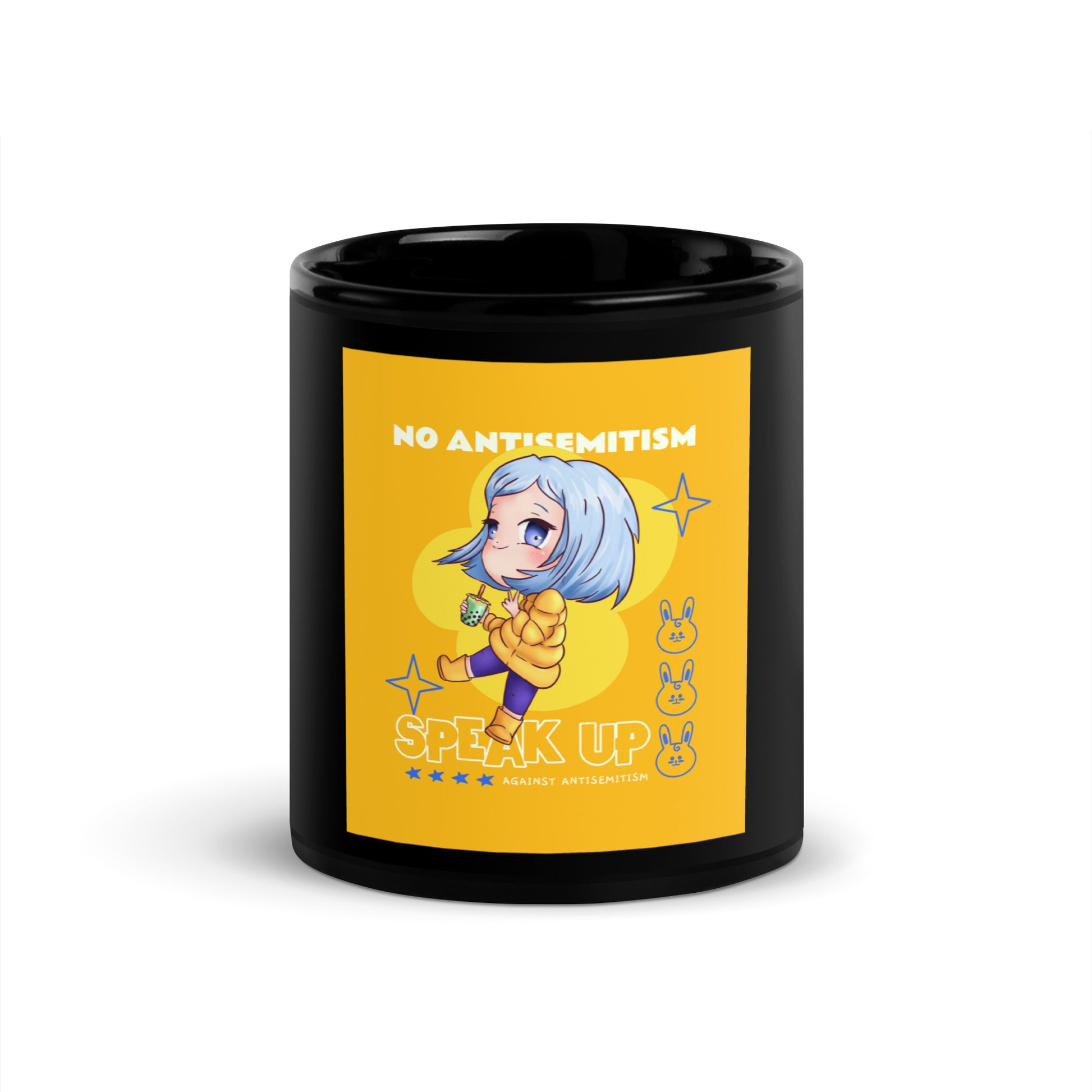 Speak Up | Antisemitism | Black Glossy Mug