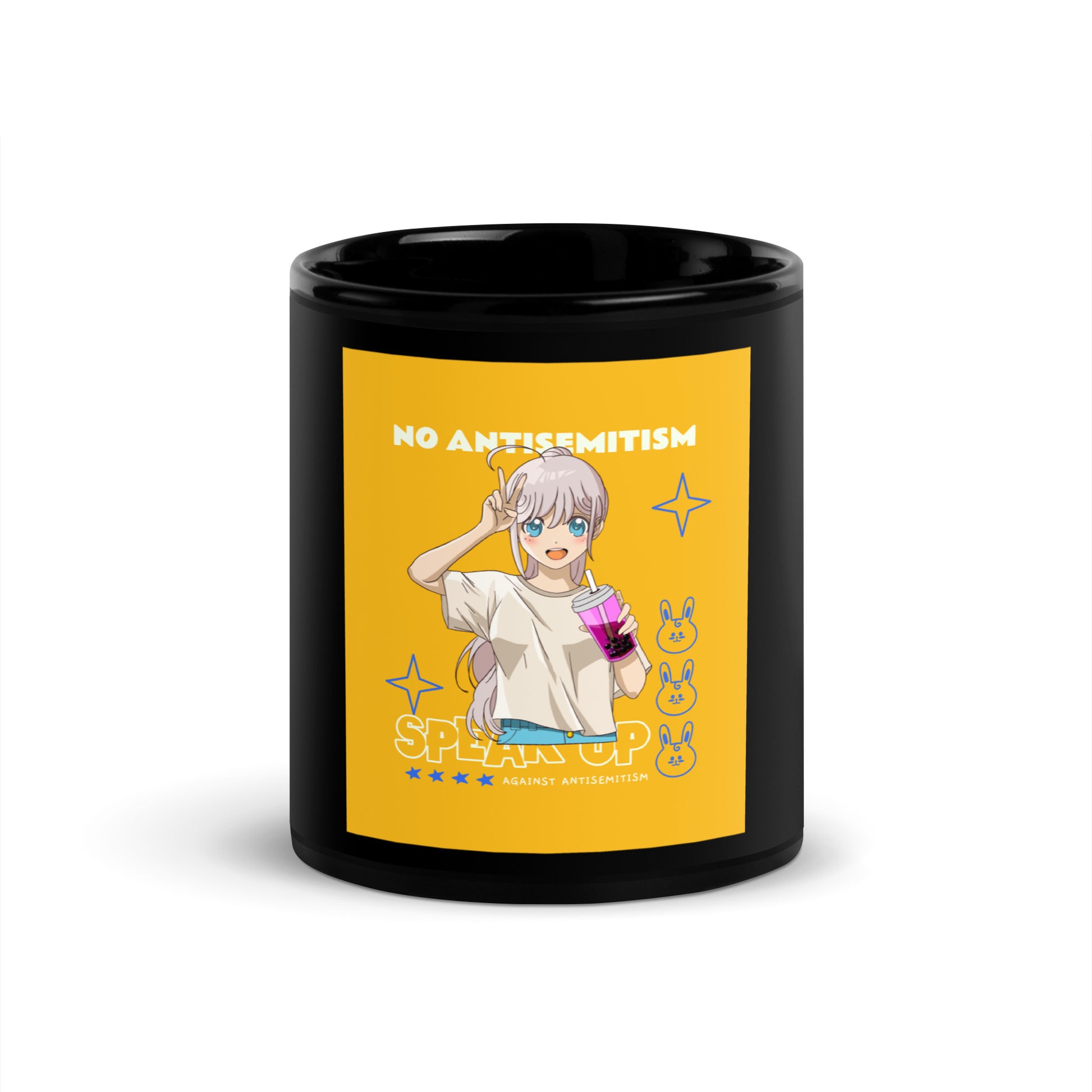 Speak Up | Antisemitism | Black Glossy Mug