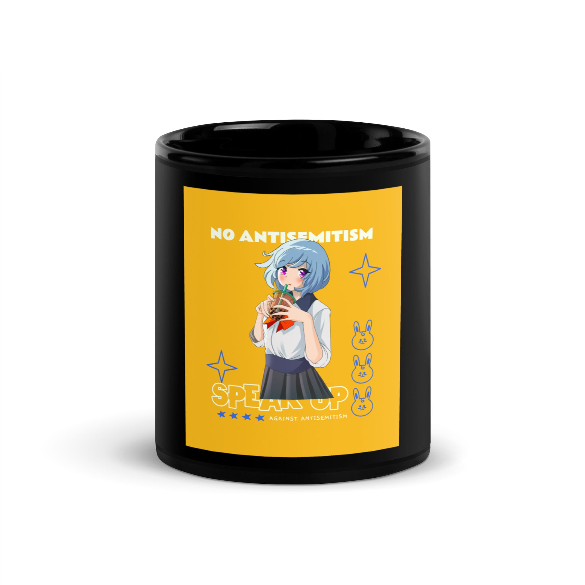 Speak Up | Antisemitism | Black Glossy Mug