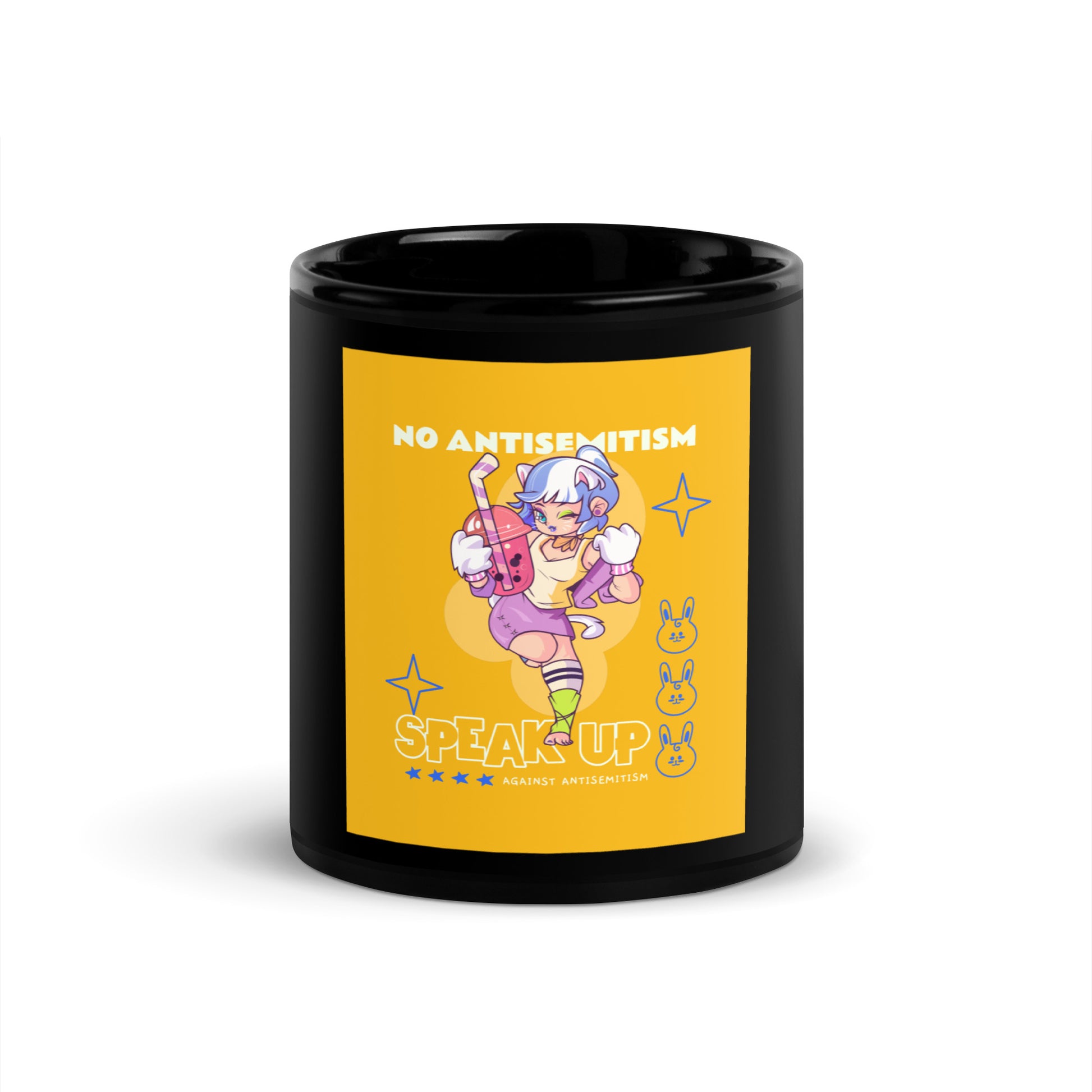 Speak Up | Antisemitism | Black Glossy Mug