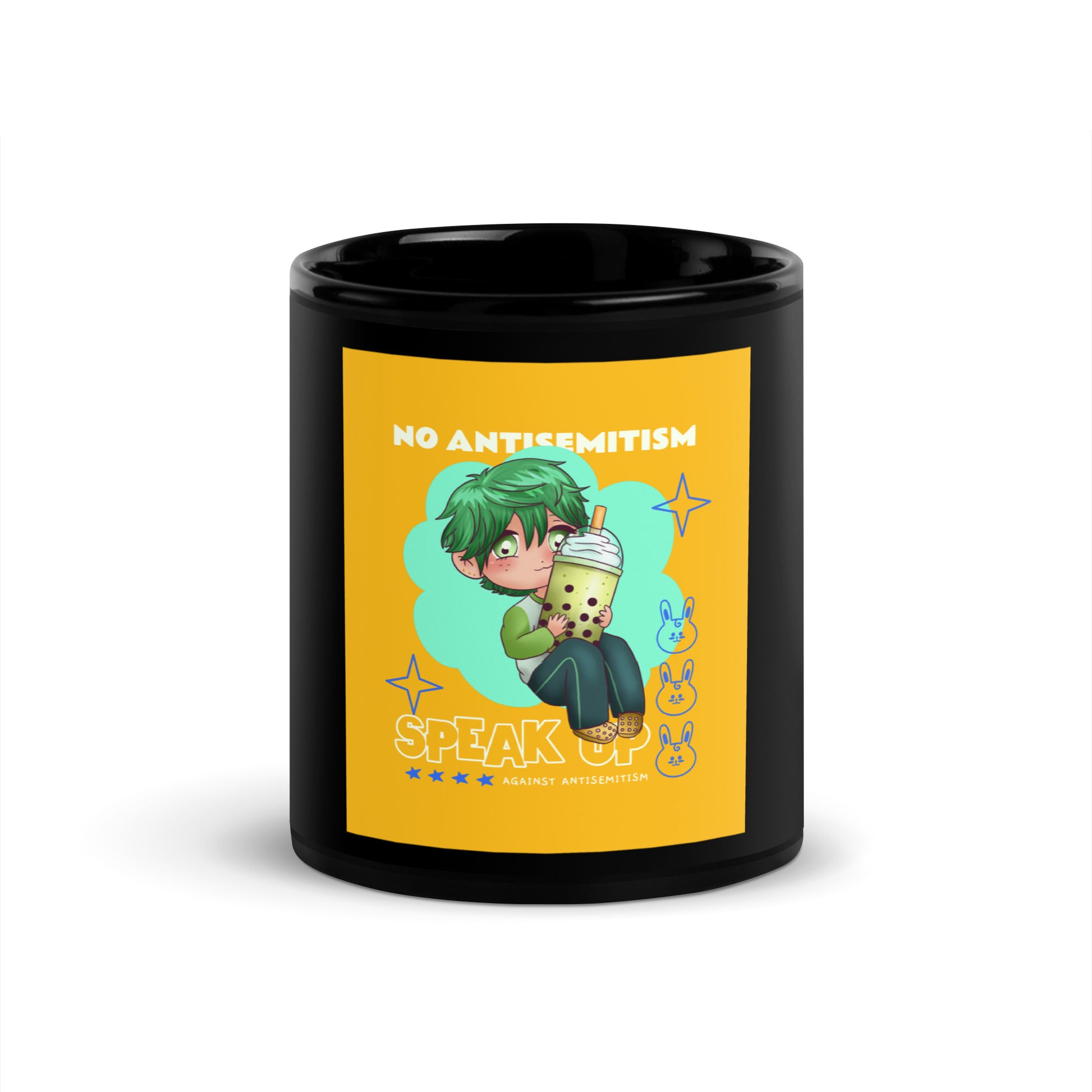 Speak Up | Antisemitism | Black Glossy Mug