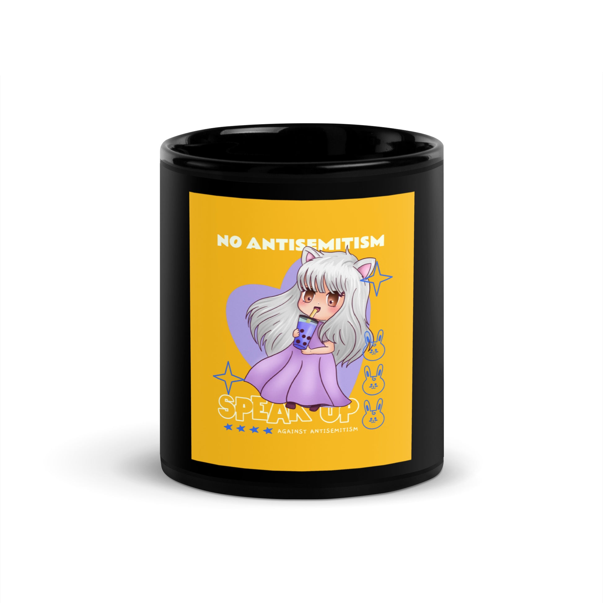 Speak Up | Antisemitism | Black Glossy Mug