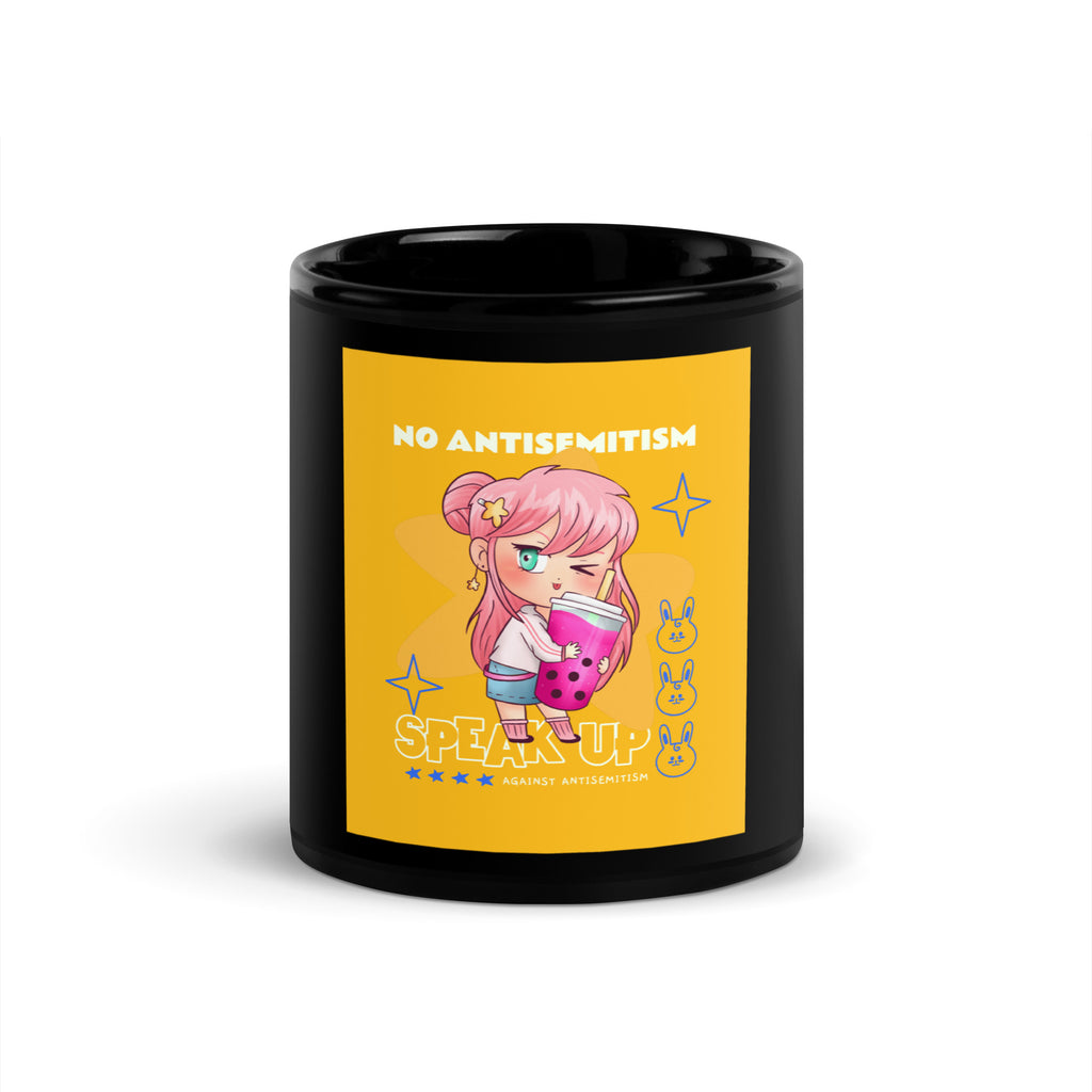 Speak Up | Antisemitism | Black Glossy Mug