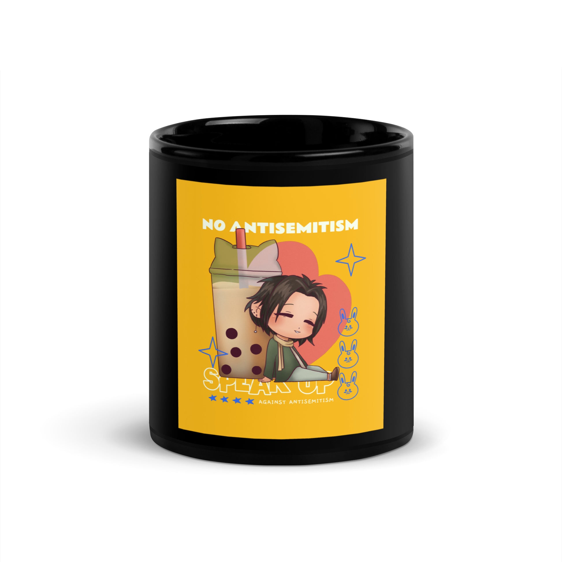 Speak Up | Antisemitism | Black Glossy Mug